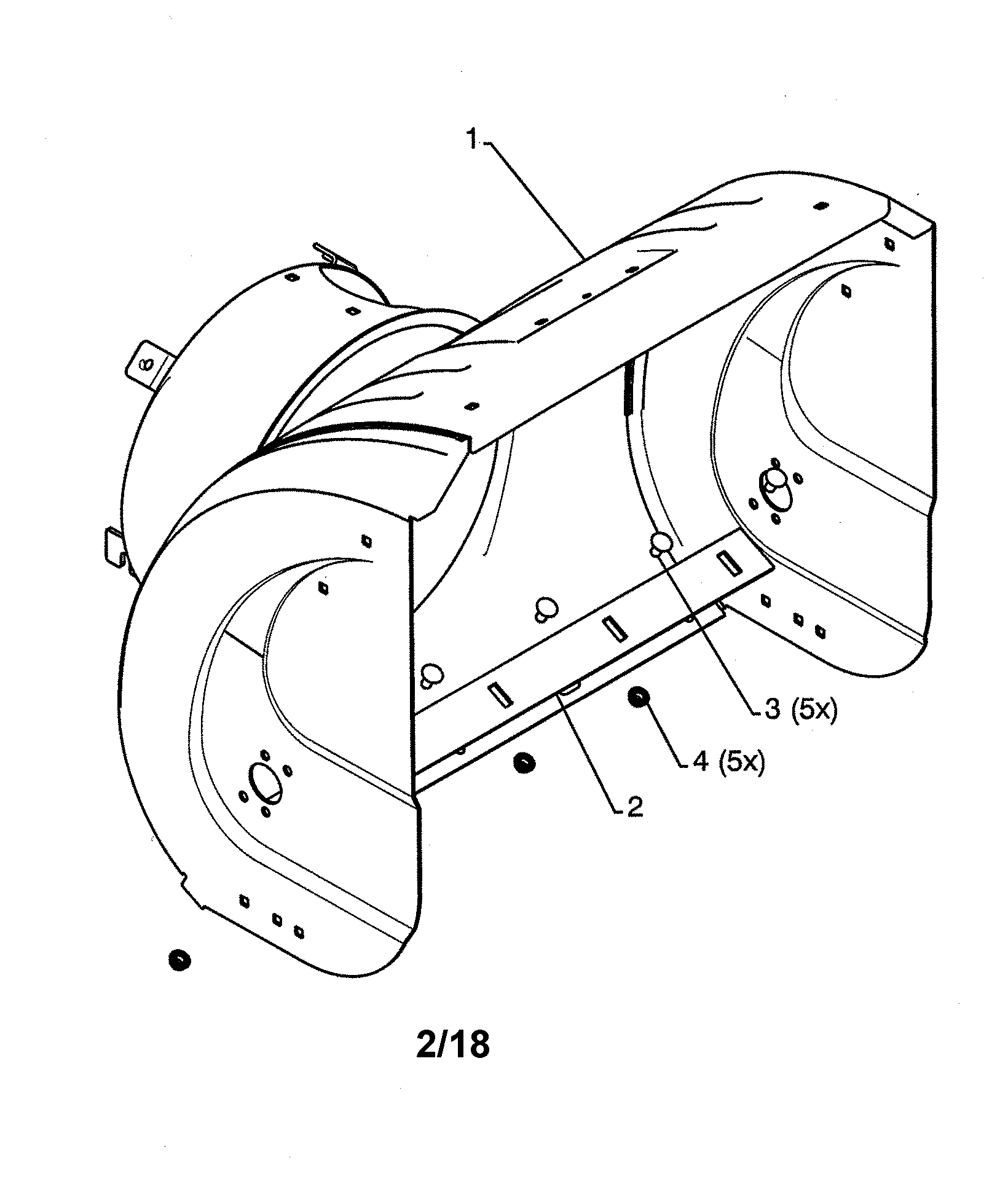 Poulan PR624ES-96198004600 auger housing diagram