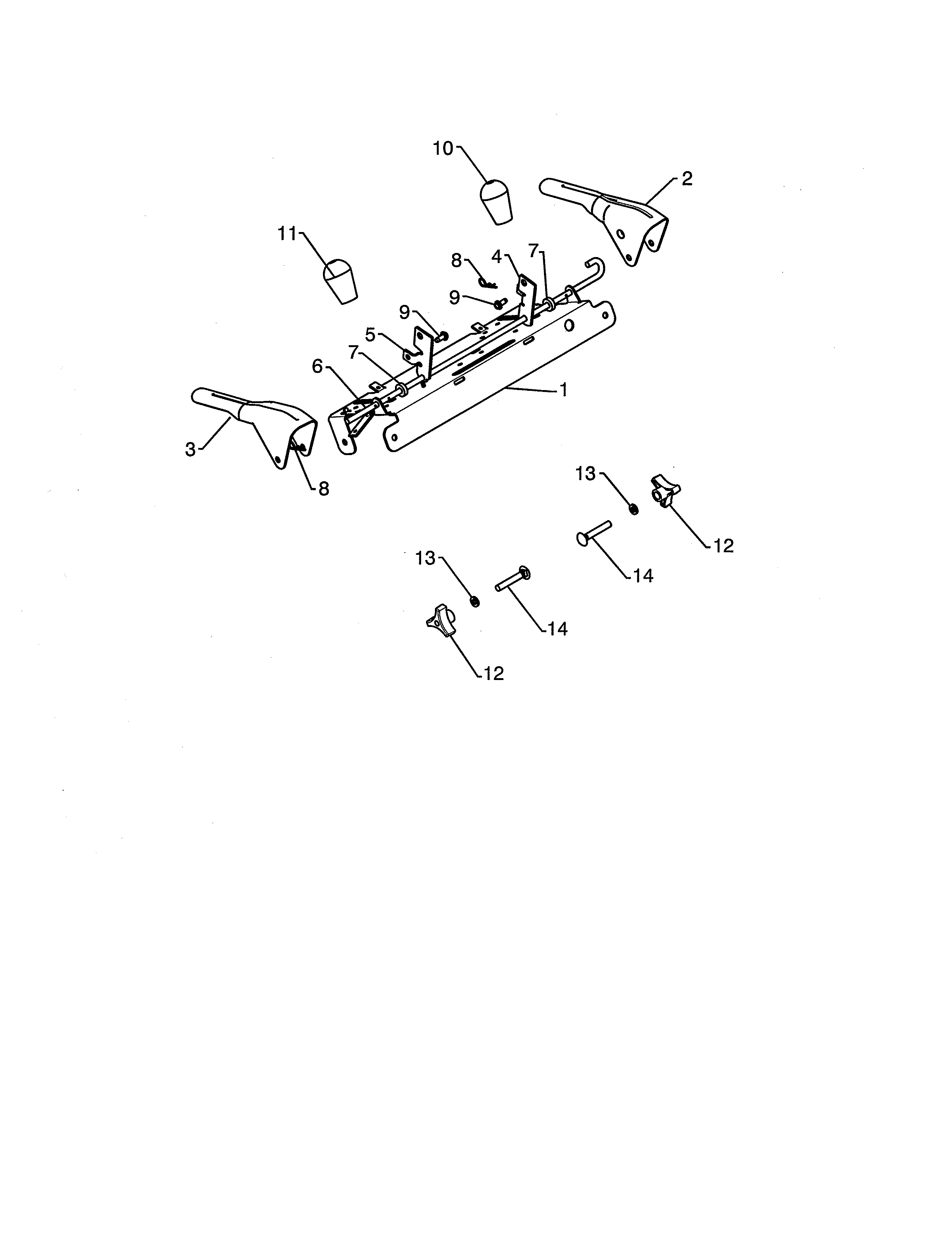 Poulan PR624ES-96198004600 control panel & levers diagram