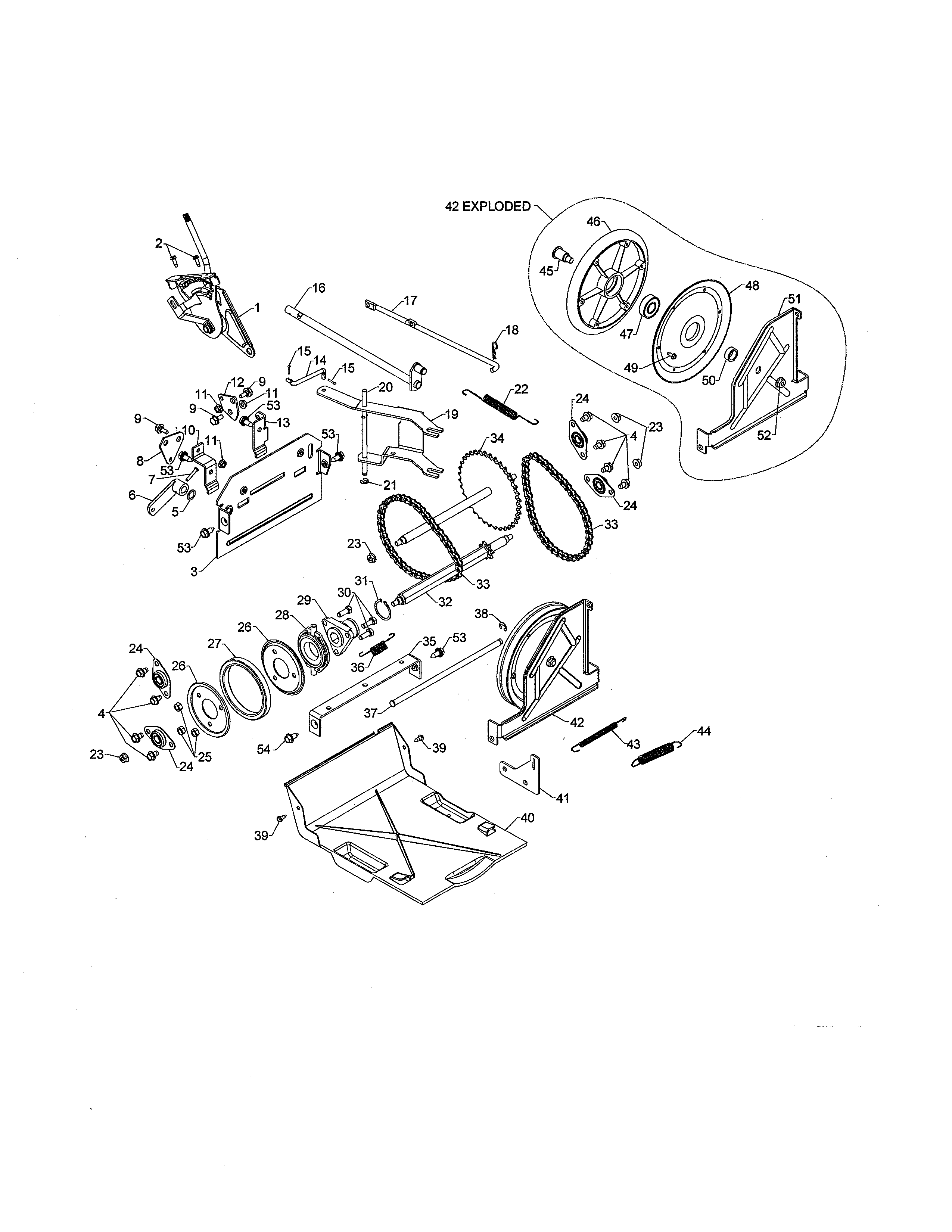 Poulan PR624ES-96198004600 drive diagram
