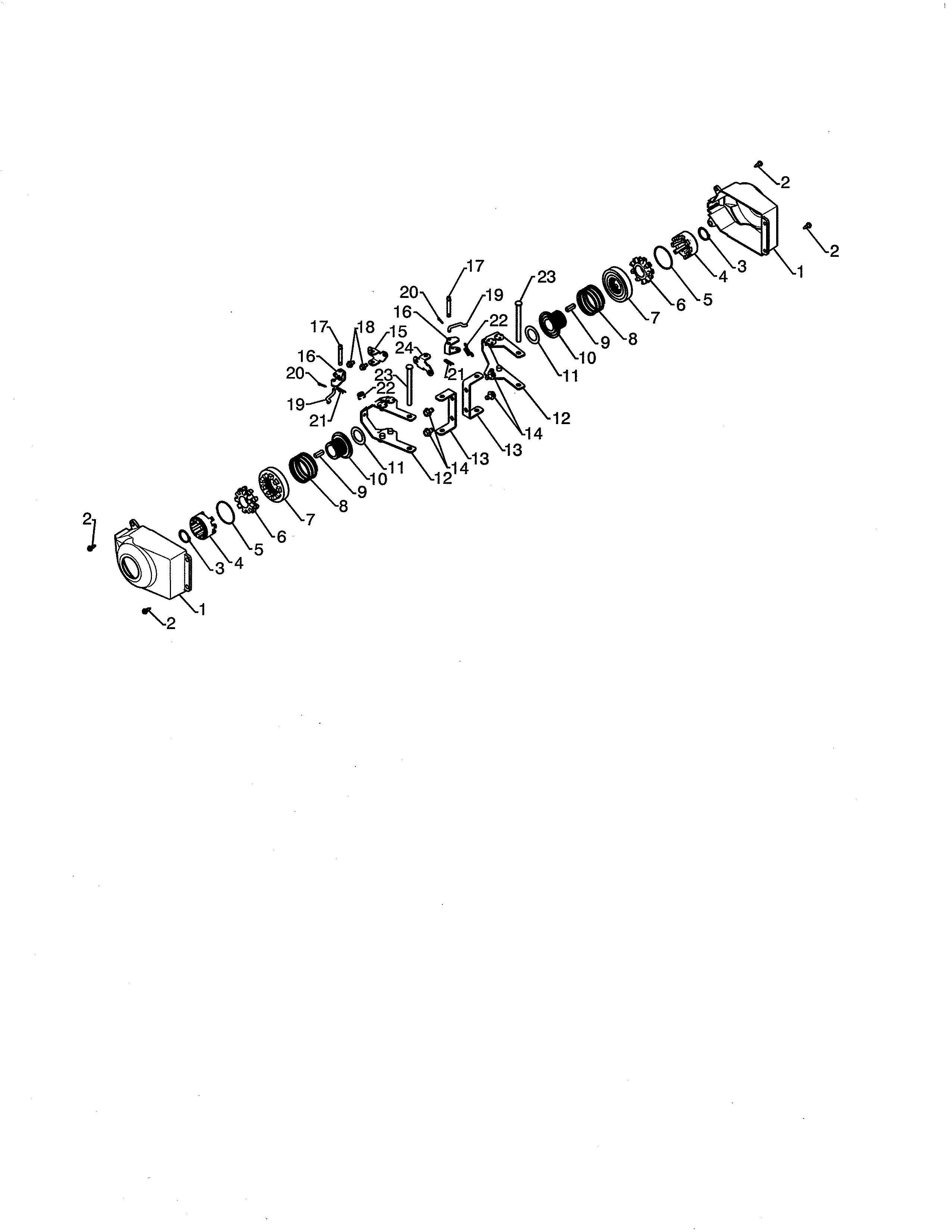 Poulan PR624ES-96198004600 steering yoke & bracket/cover diagram