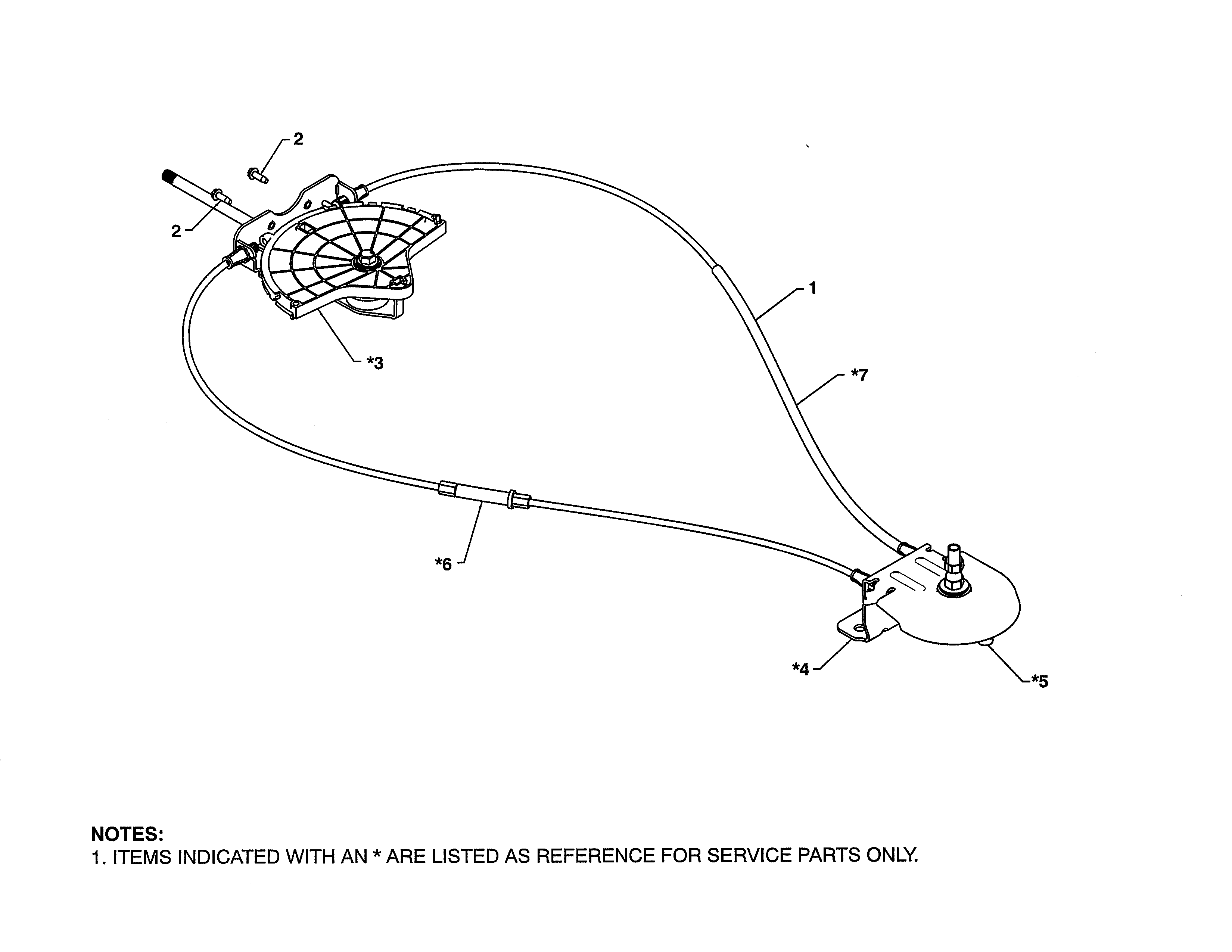 Poulan PR624ES-96198004602 lever/cable rotator diagram