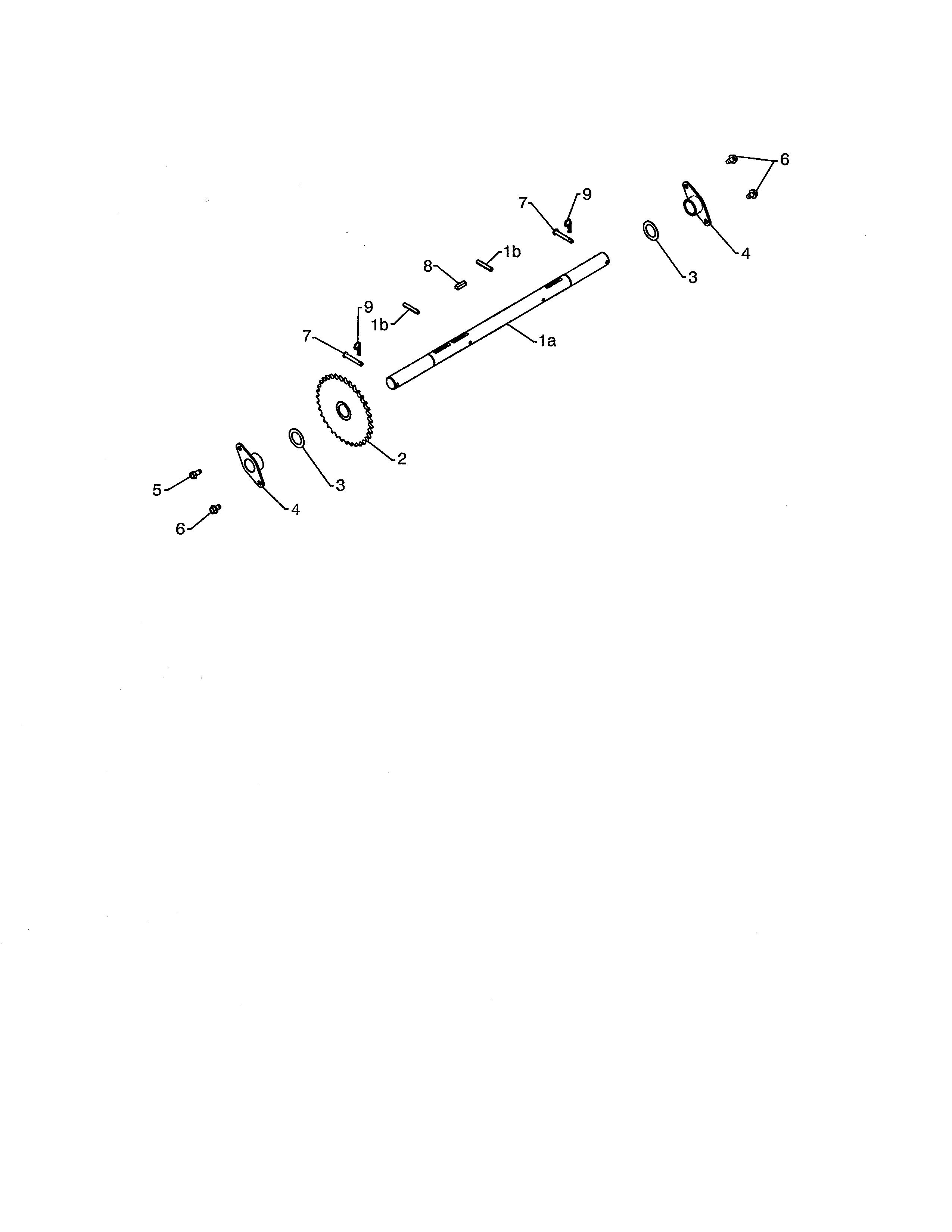 Poulan PR624ES-96198004602 axle diagram