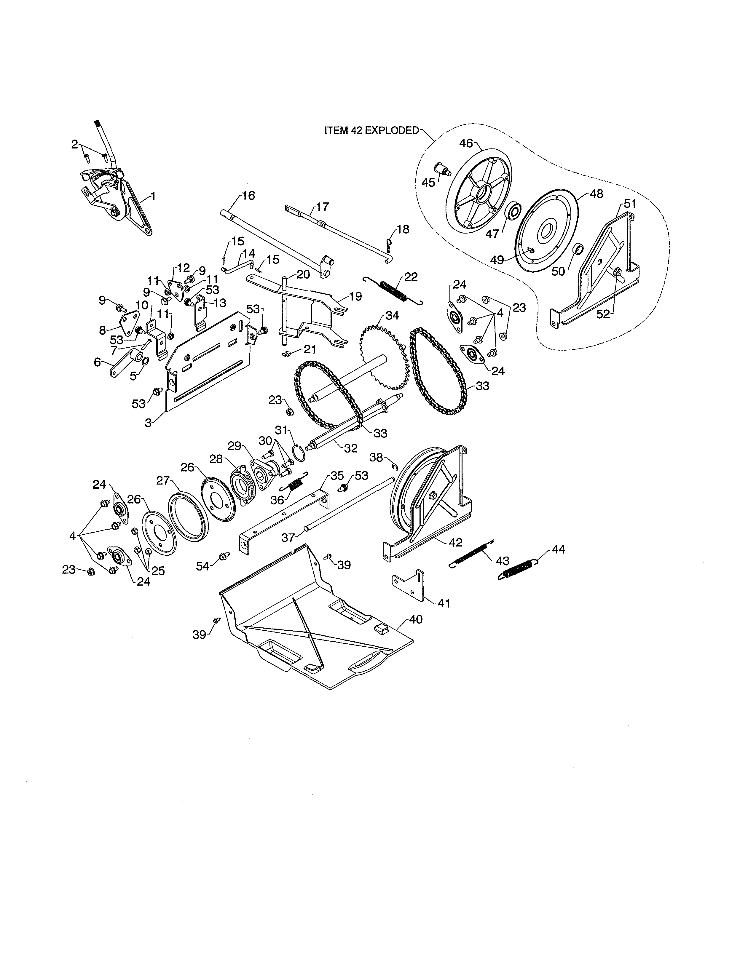 Poulan PR624ES-96198004602 drive diagram