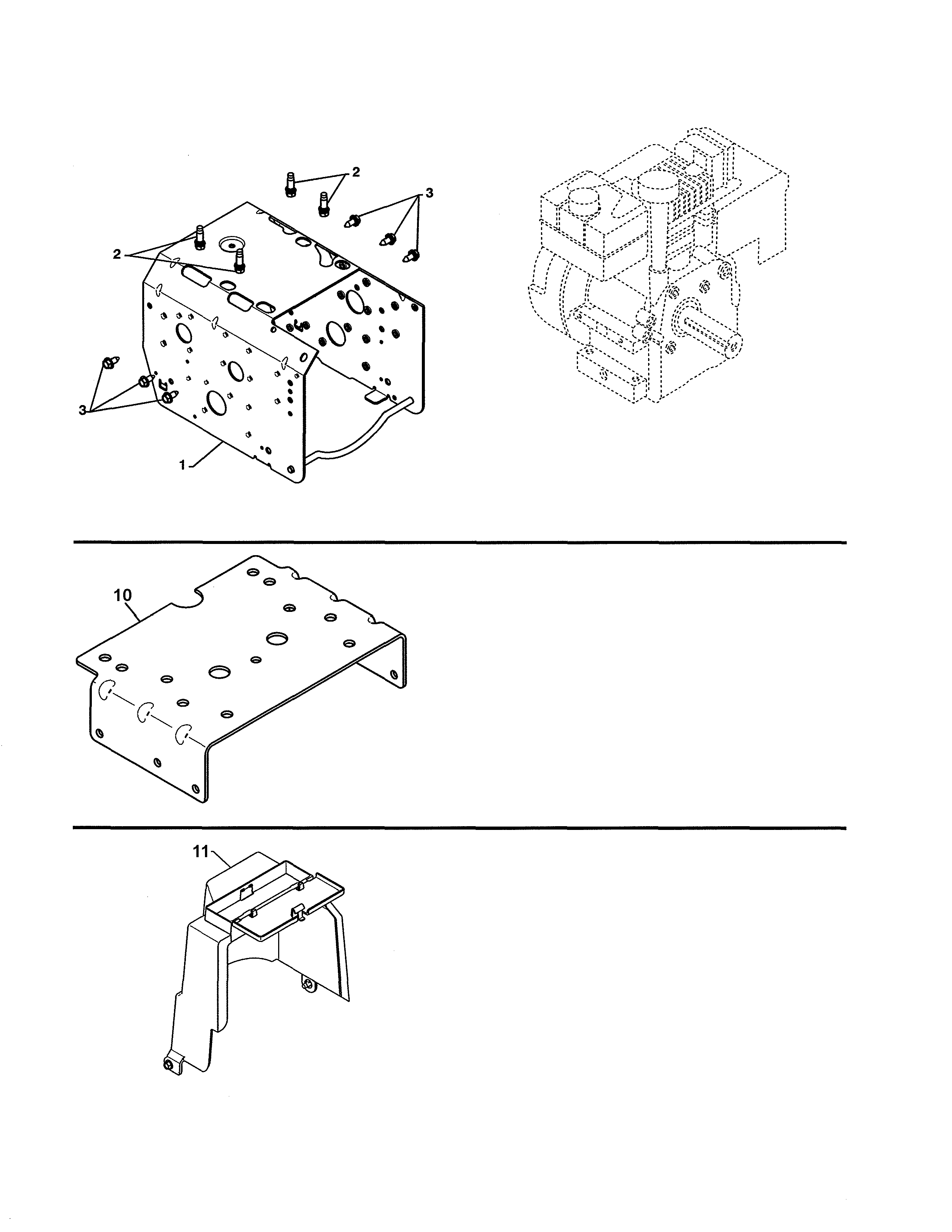 Poulan PR624ES-96198004602 engine/mounting plate/cover diagram