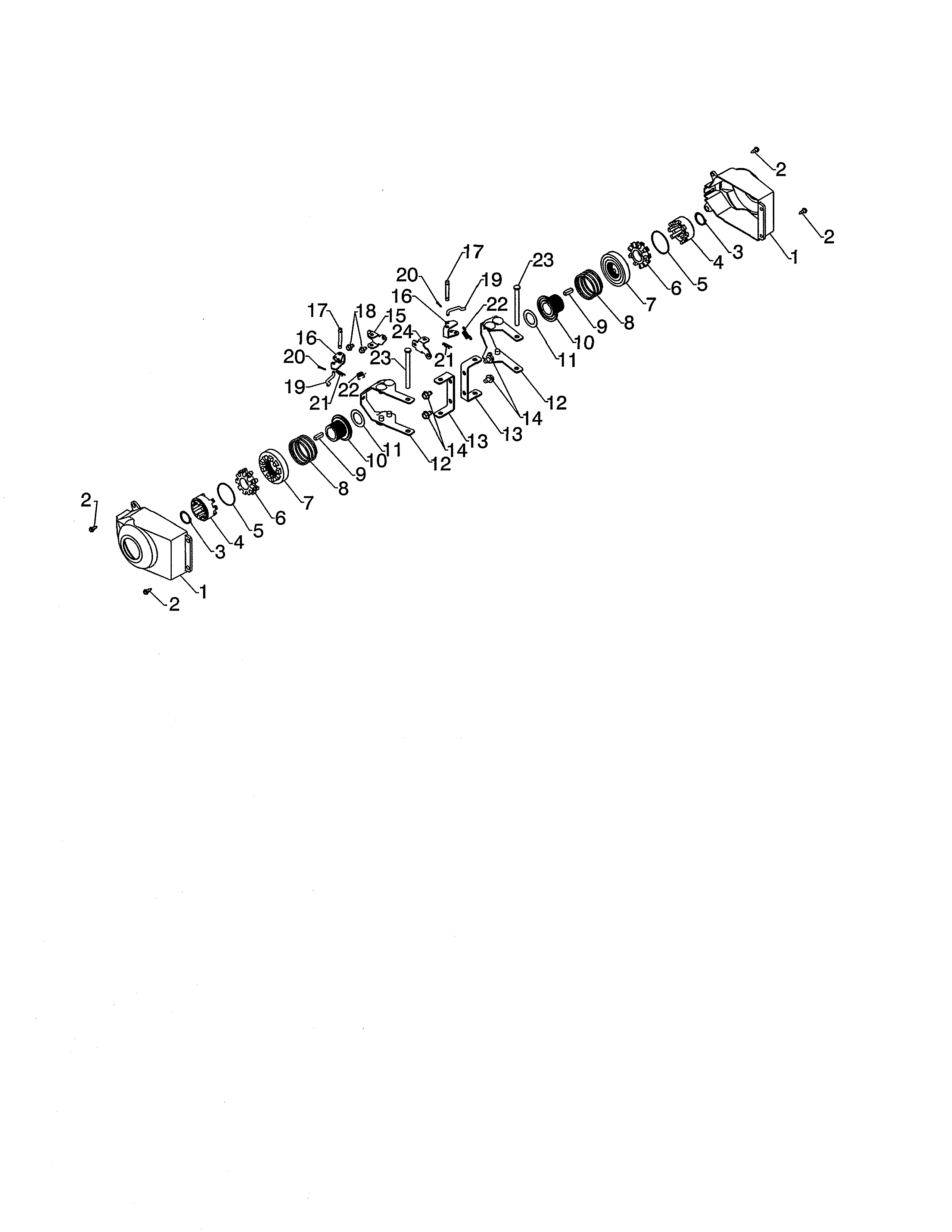 Poulan PR624ES-96198004602 steering yoke & bracket diagram