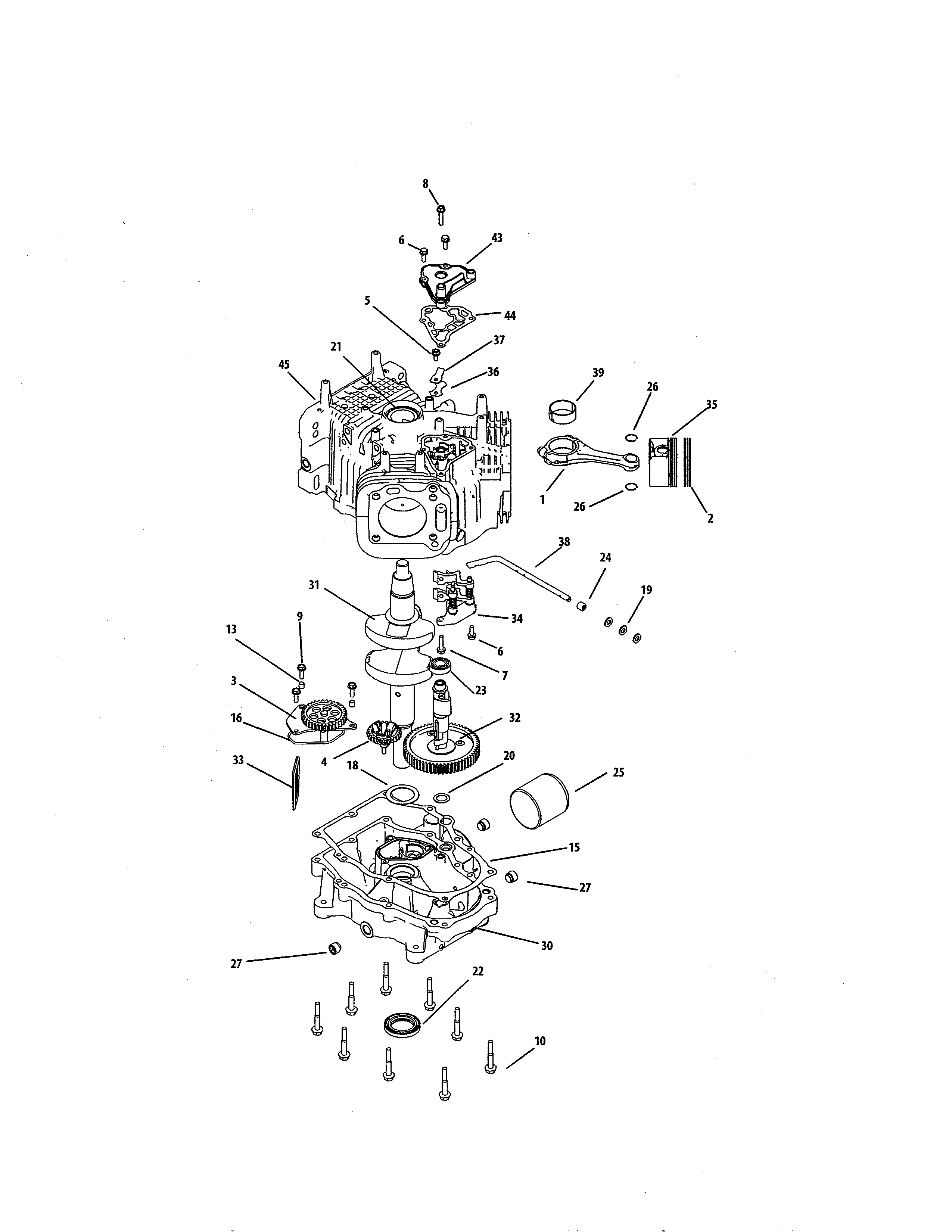 MTD 13AJA1ZS099 crankcase diagram