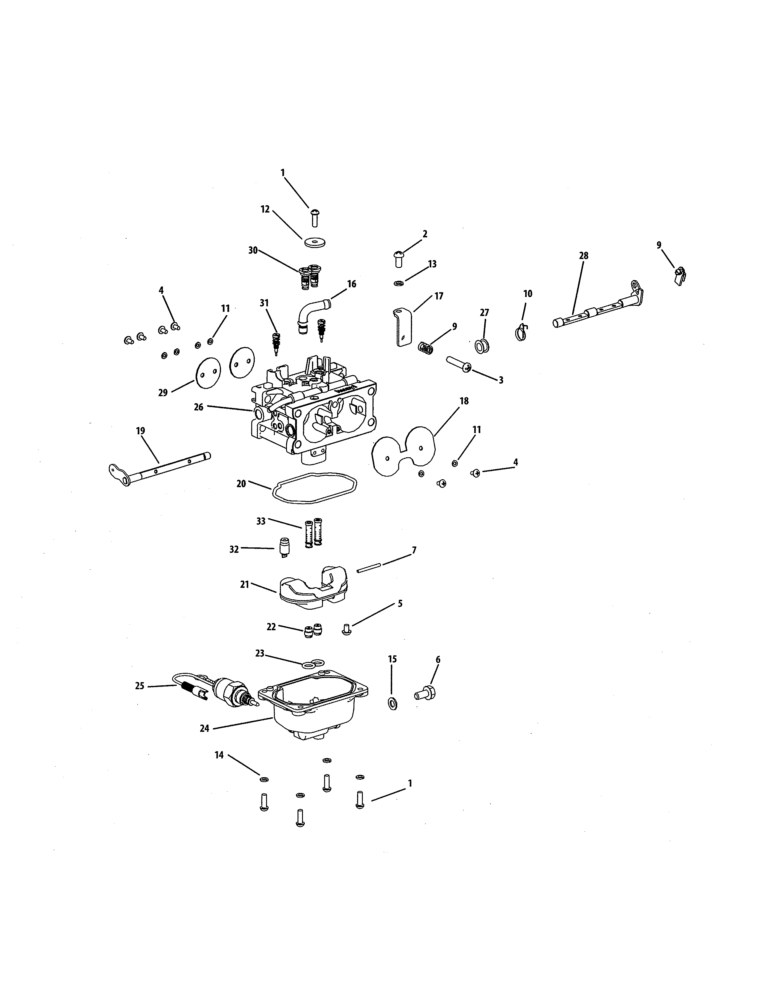 MTD 13AJA1ZS099 carburetor diagram