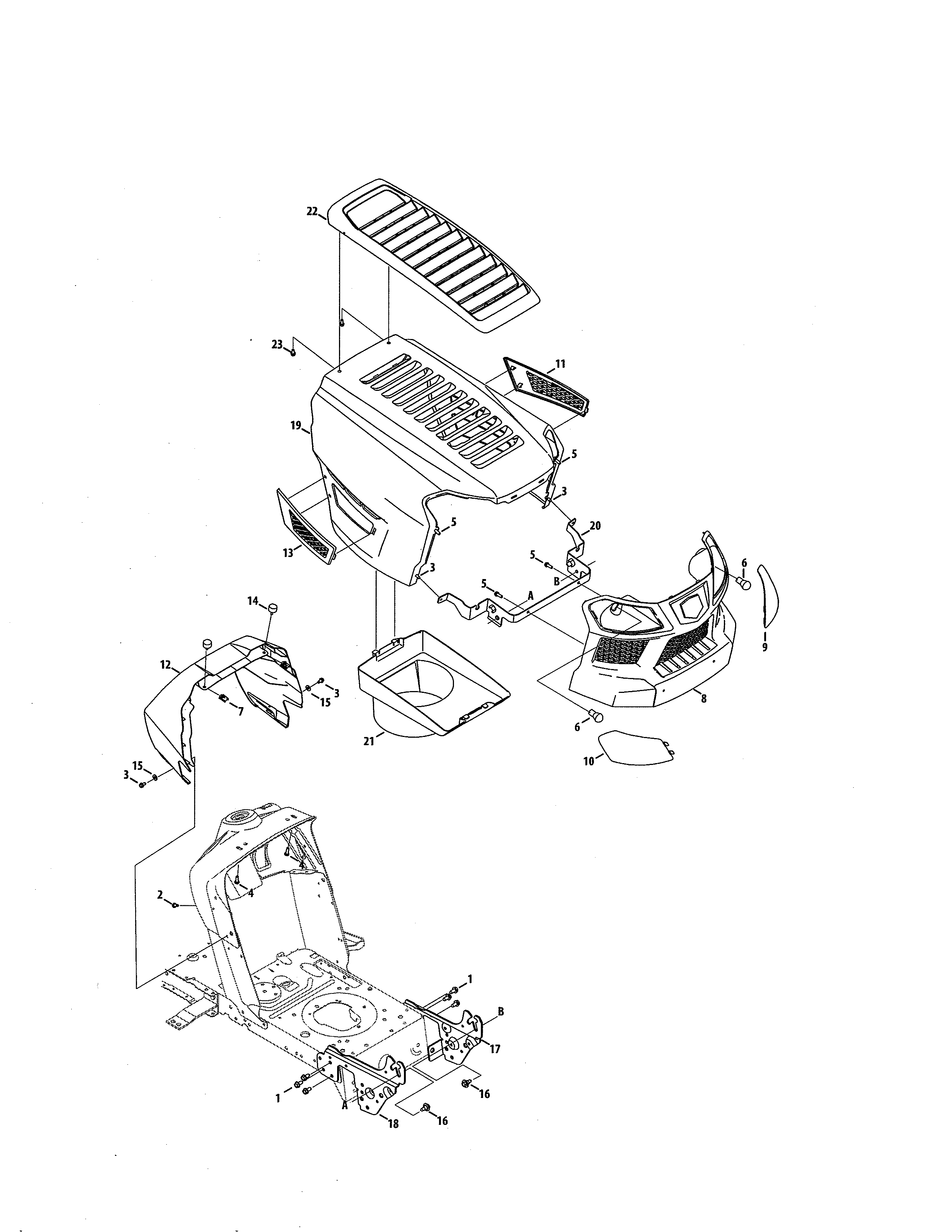Craftsman 247255870 hood/grill/plenum diagram