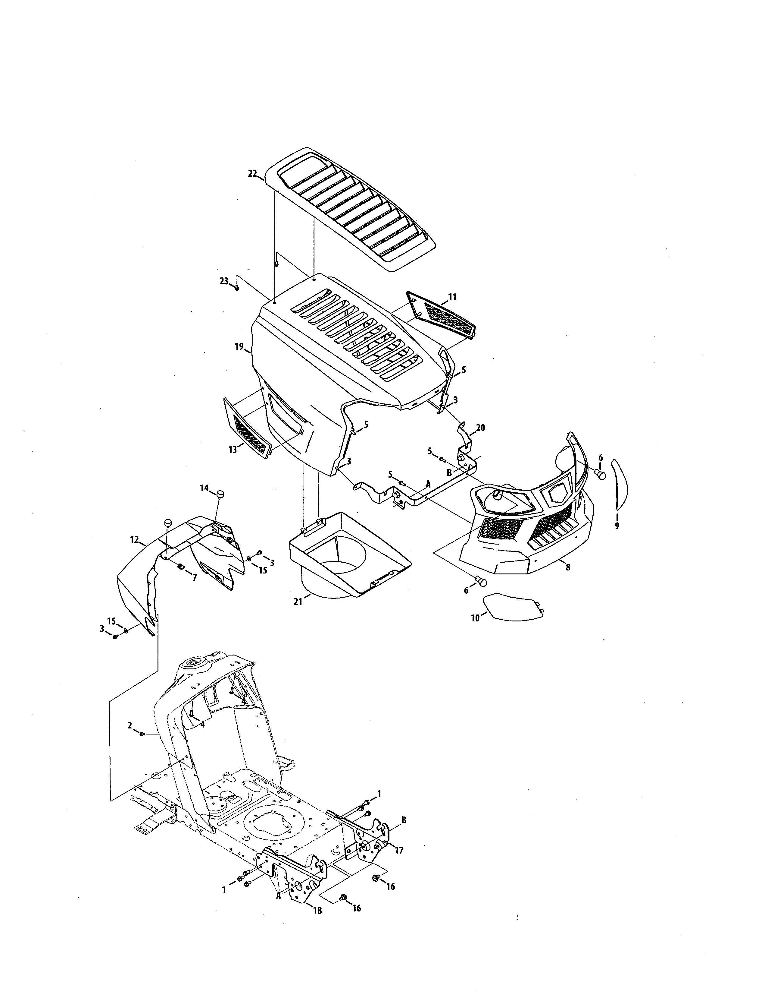 Craftsman 247255880 hood/grill/plenum diagram