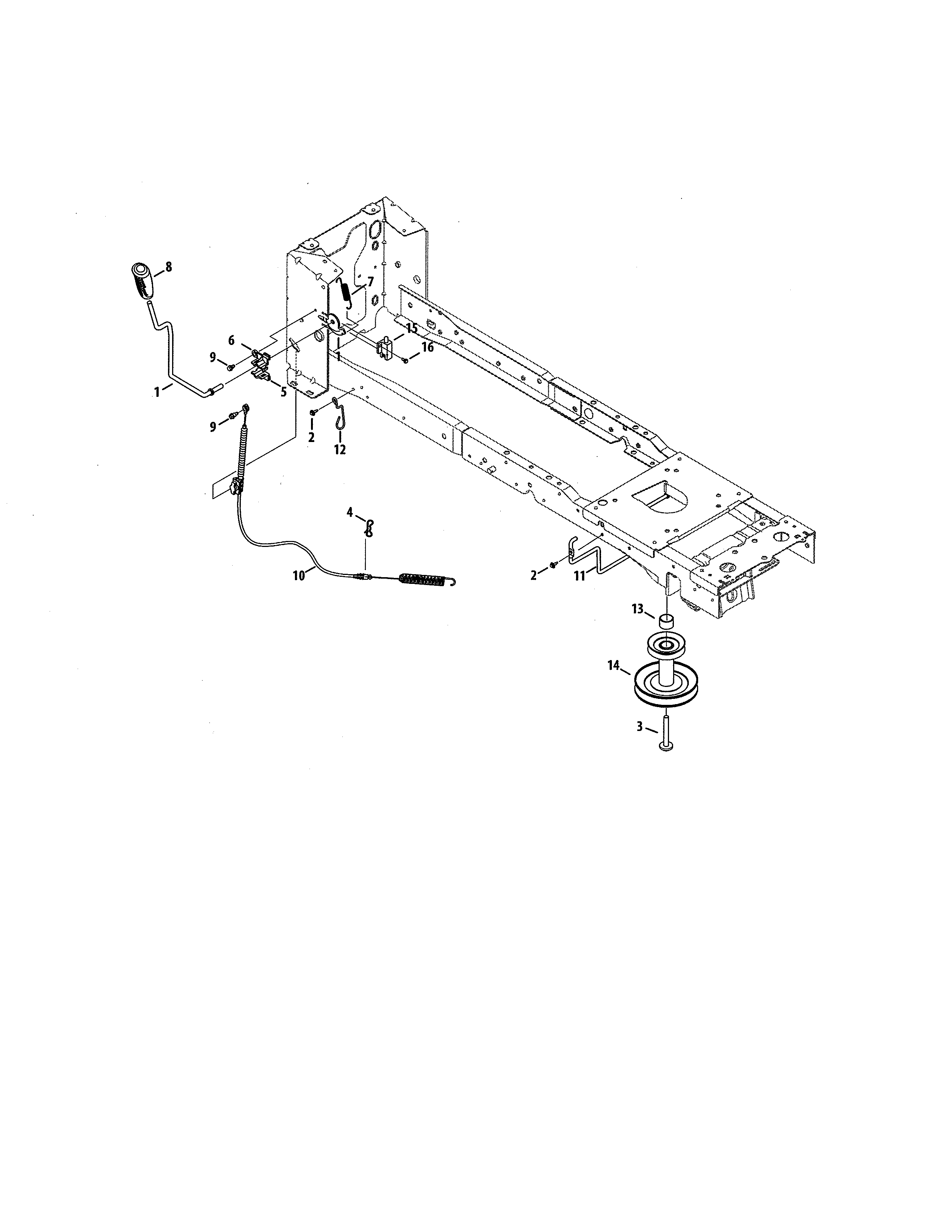 Craftsman 247270381 pto handle & cable diagram