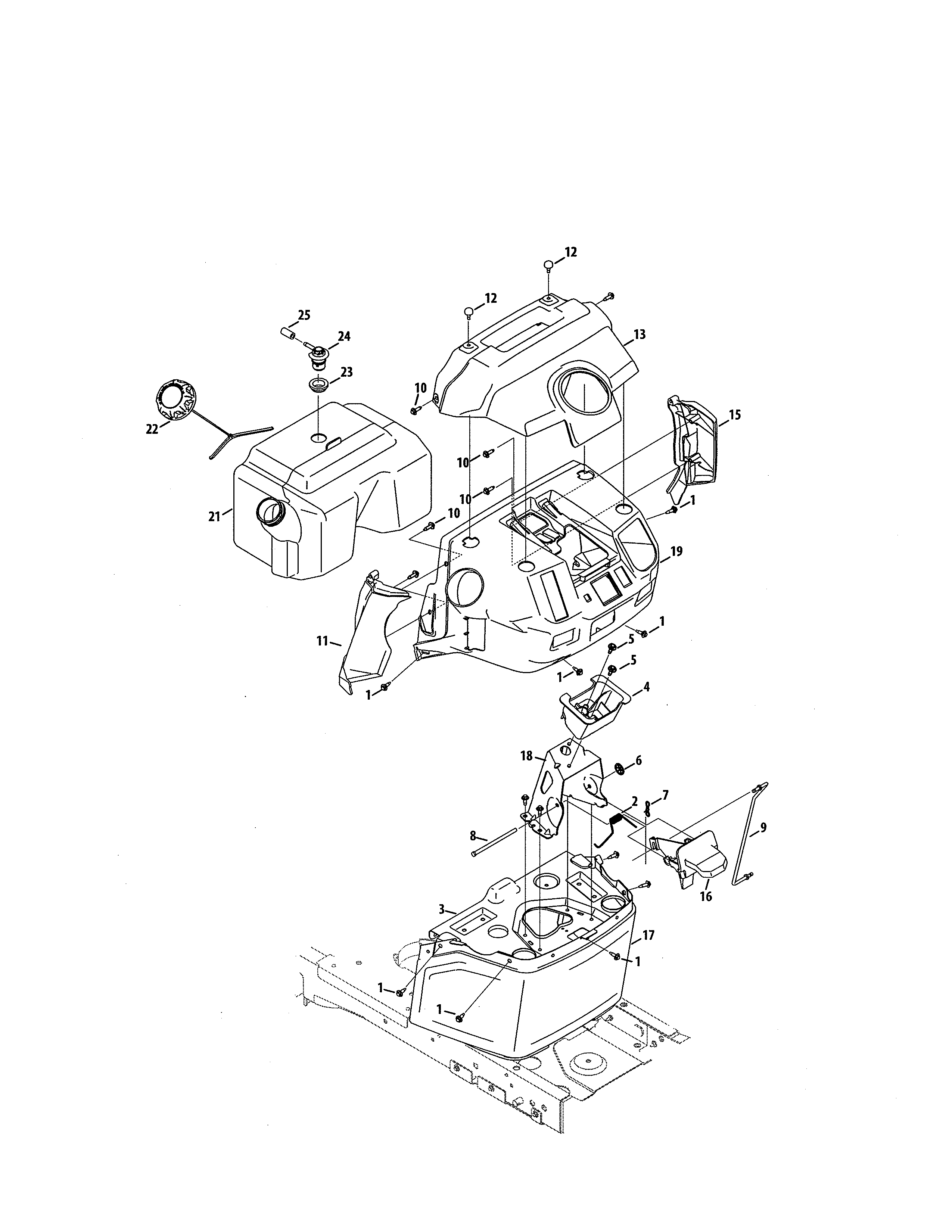 Craftsman 247270441 fuel tank/bumper diagram