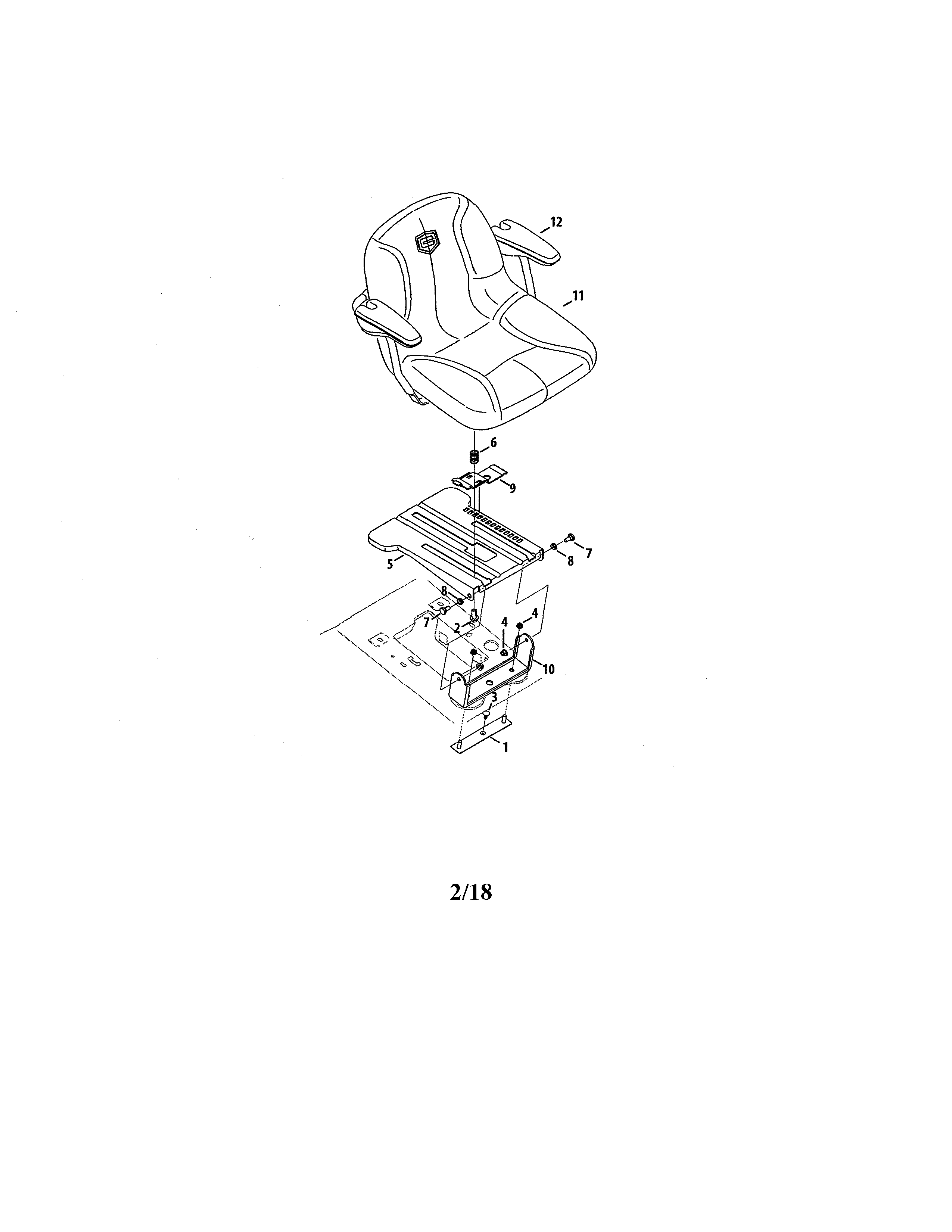 Craftsman 247270460 seat diagram