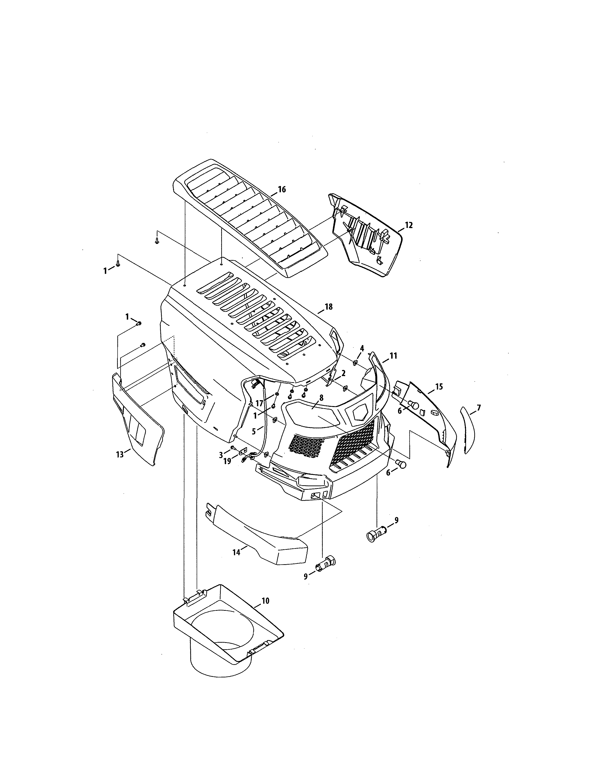 Craftsman 247270460 hood/grill/plenum diagram