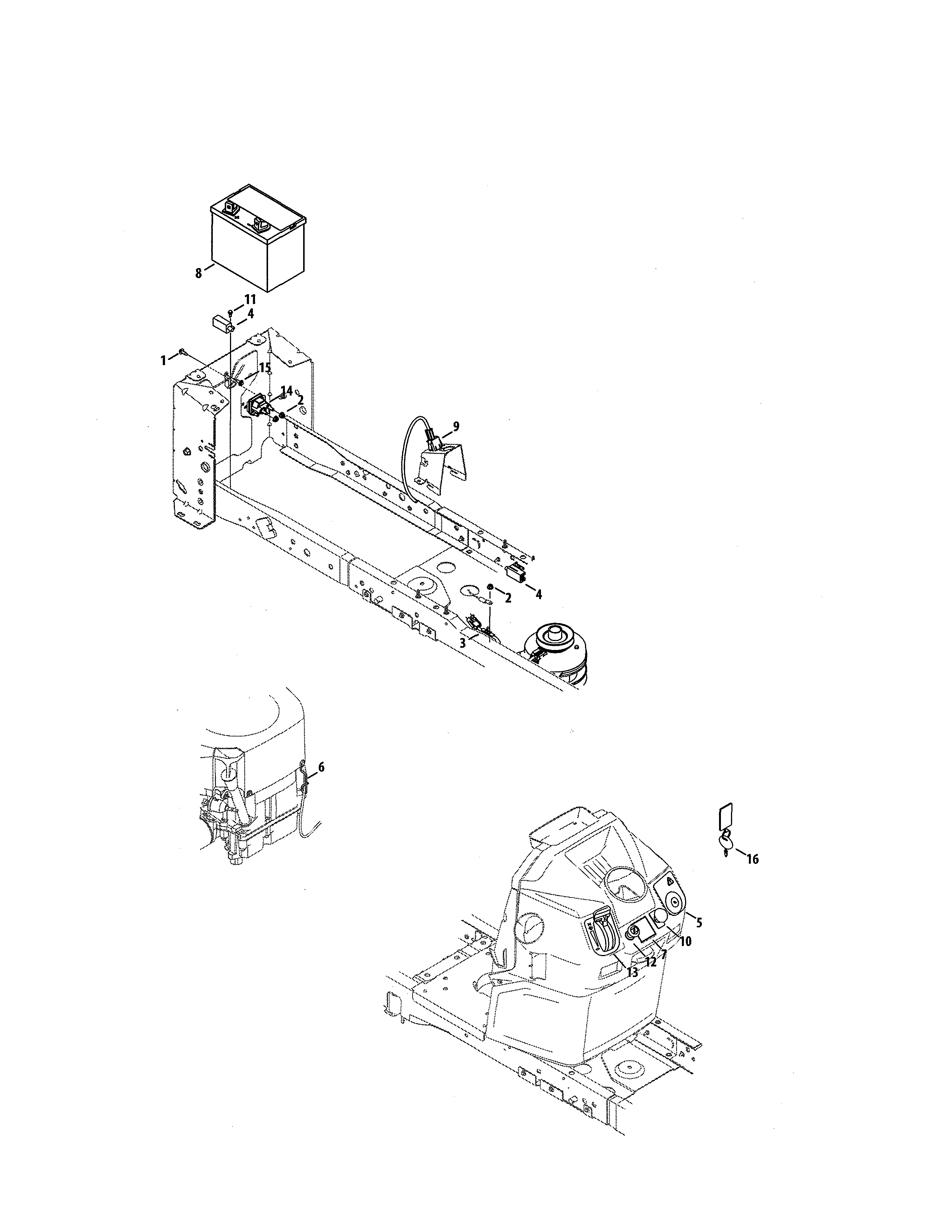 Craftsman 247270460 battery/dash harness diagram