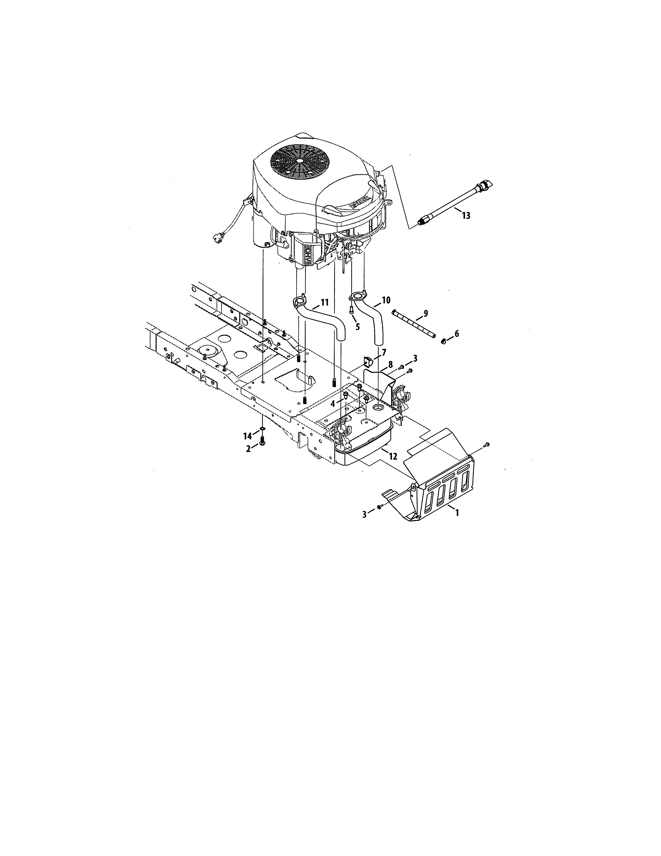 Craftsman 247270460 engine/muffler & shield diagram