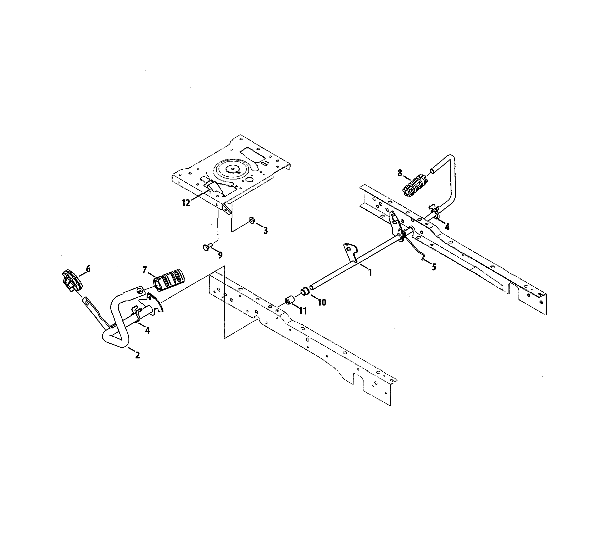 Craftsman 247270481 brake, rev, fwd pedals diagram