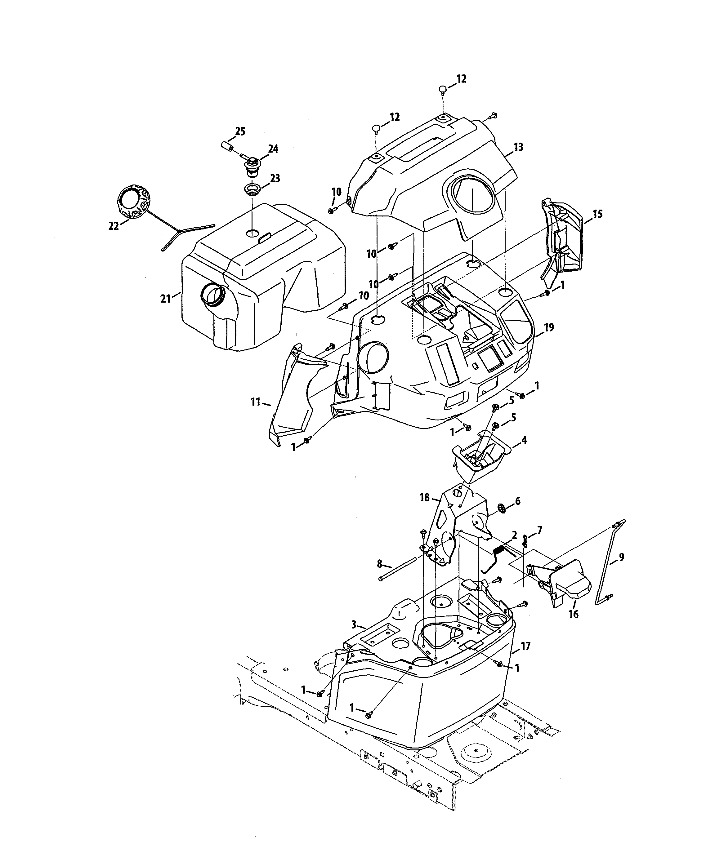 Craftsman 247270481 fuel tank/bumper diagram