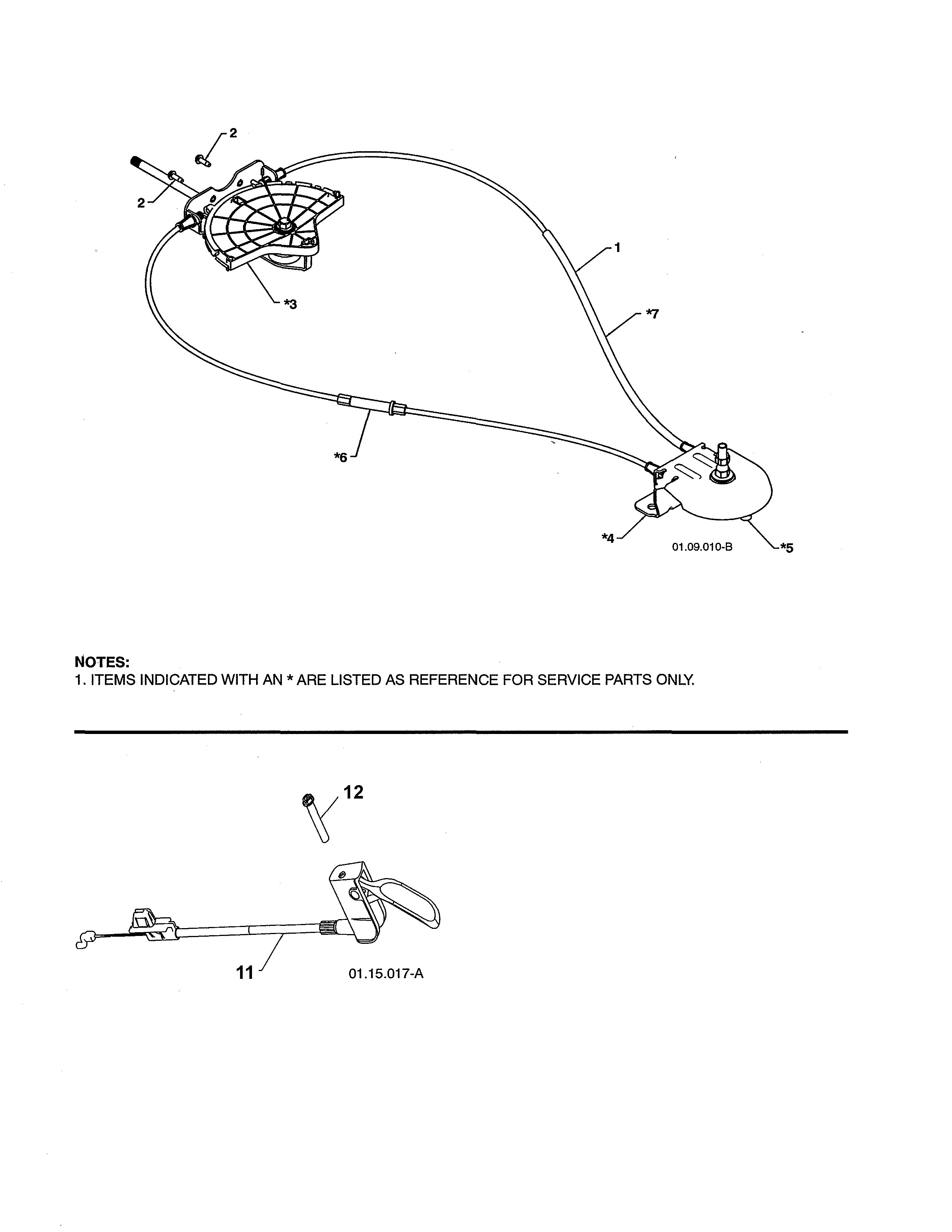 Poulan PR624ES-96198004603 lever/cable rotator/steer cable diagram