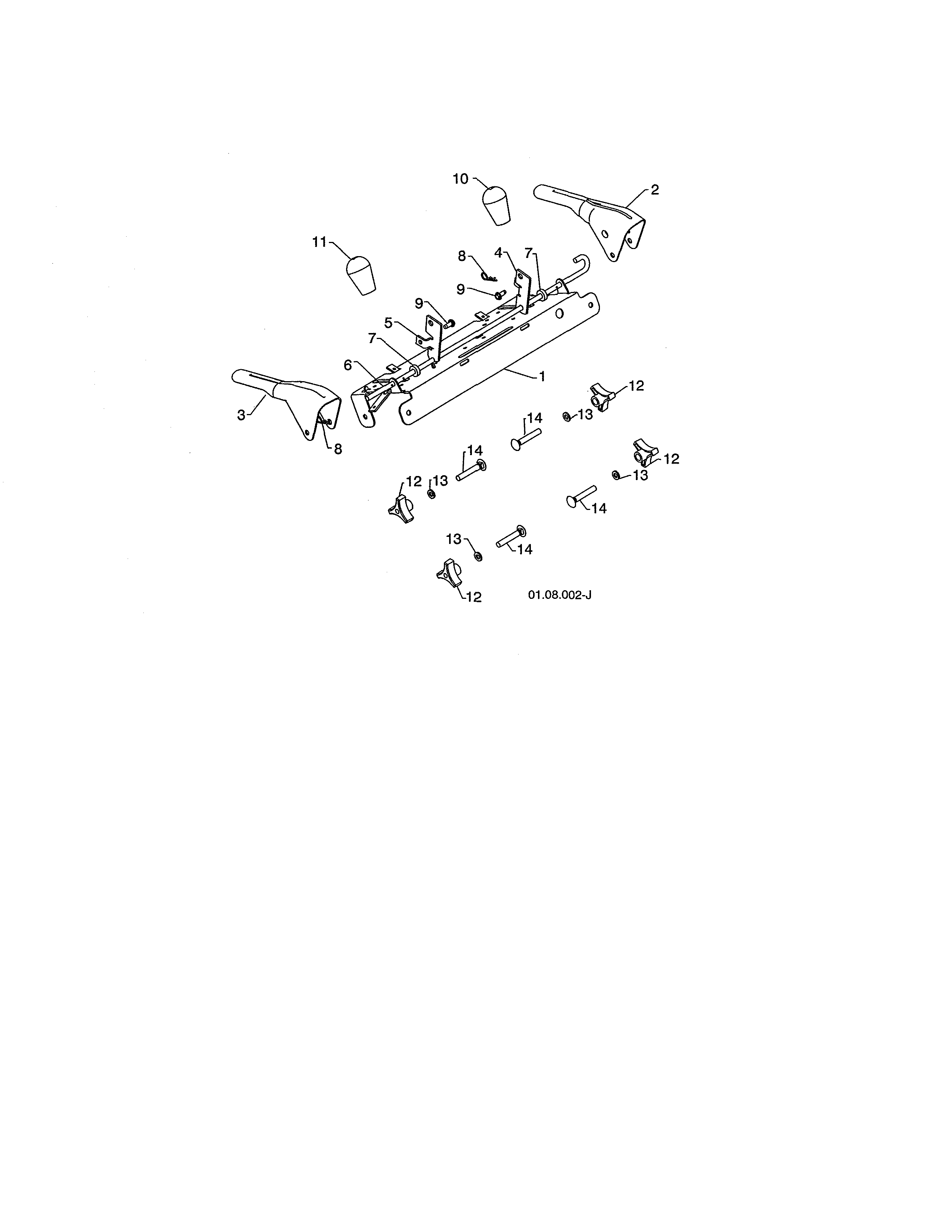 Poulan PR624ES-96198004603 control panel & levers diagram