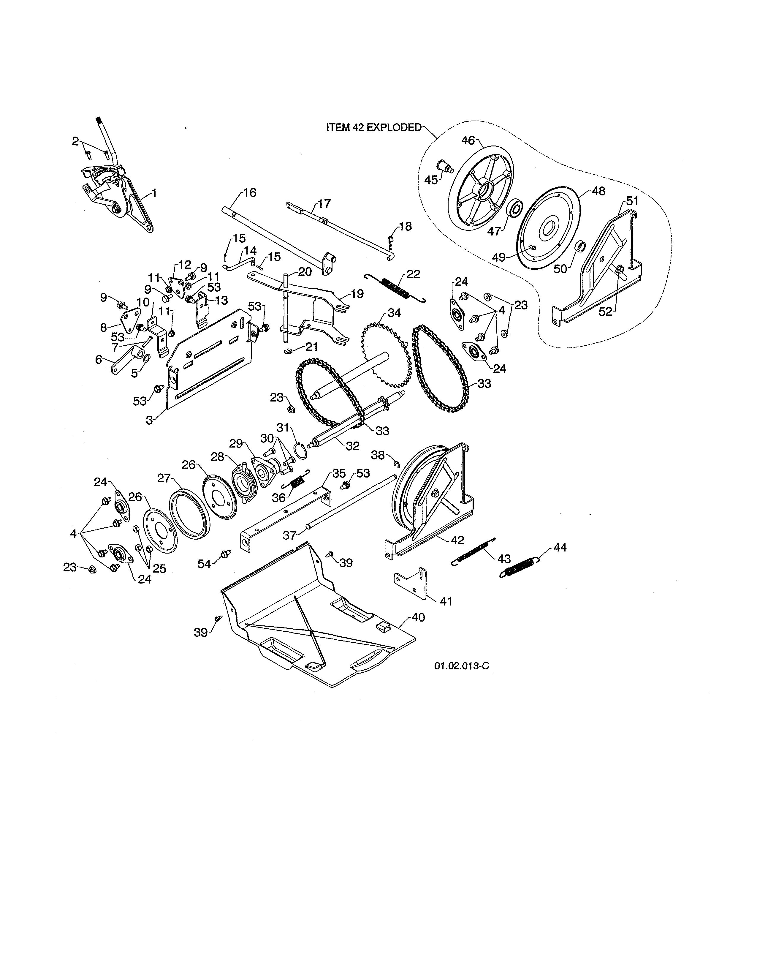 Poulan PR624ES-96198004603 drive diagram