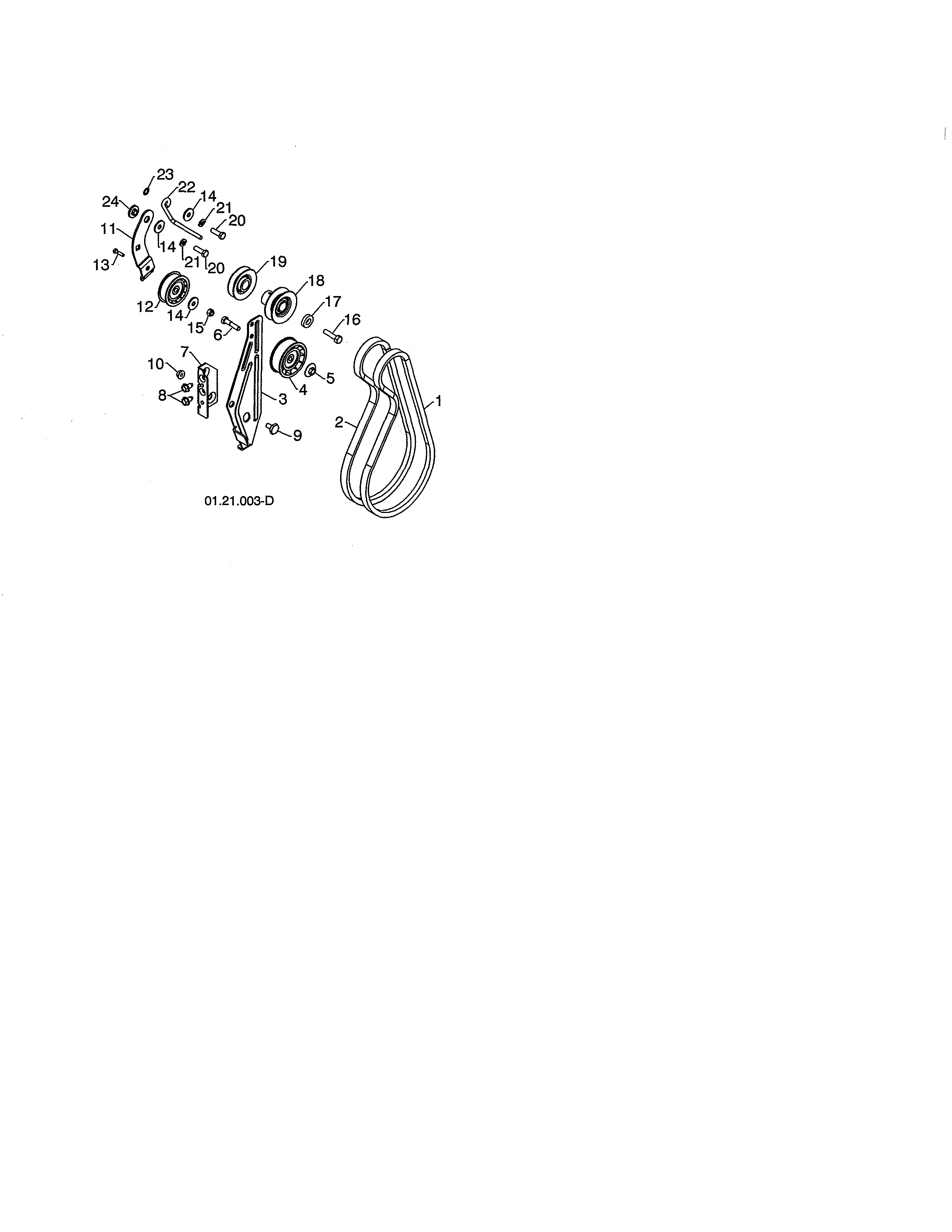 Poulan PR624ES-96198004603 impeller & traction belts diagram
