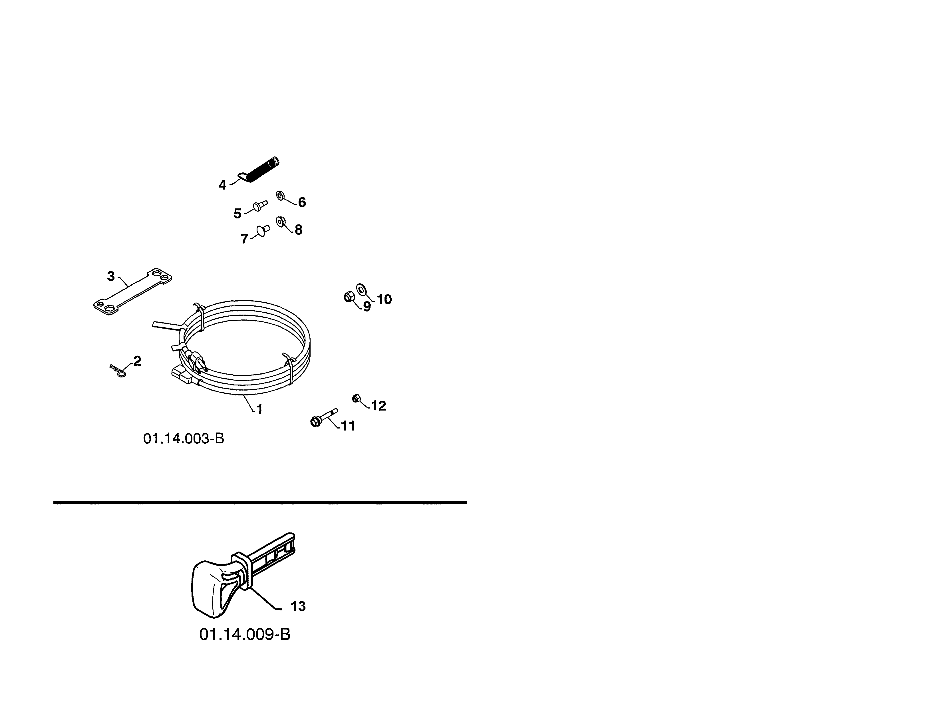 Poulan PR624ES-96198004603 bag of parts diagram