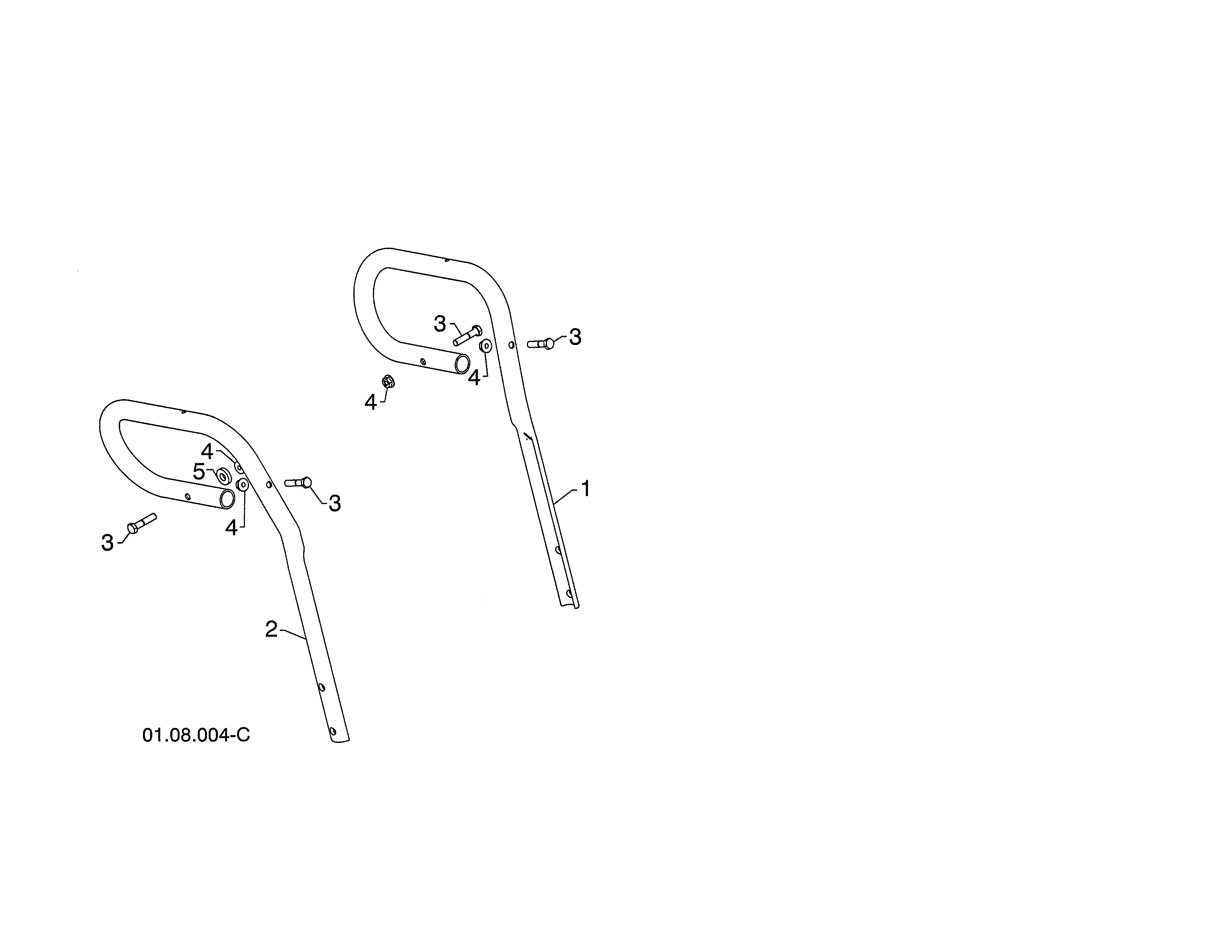 Poulan PR624ES-96198004604 loop handles diagram
