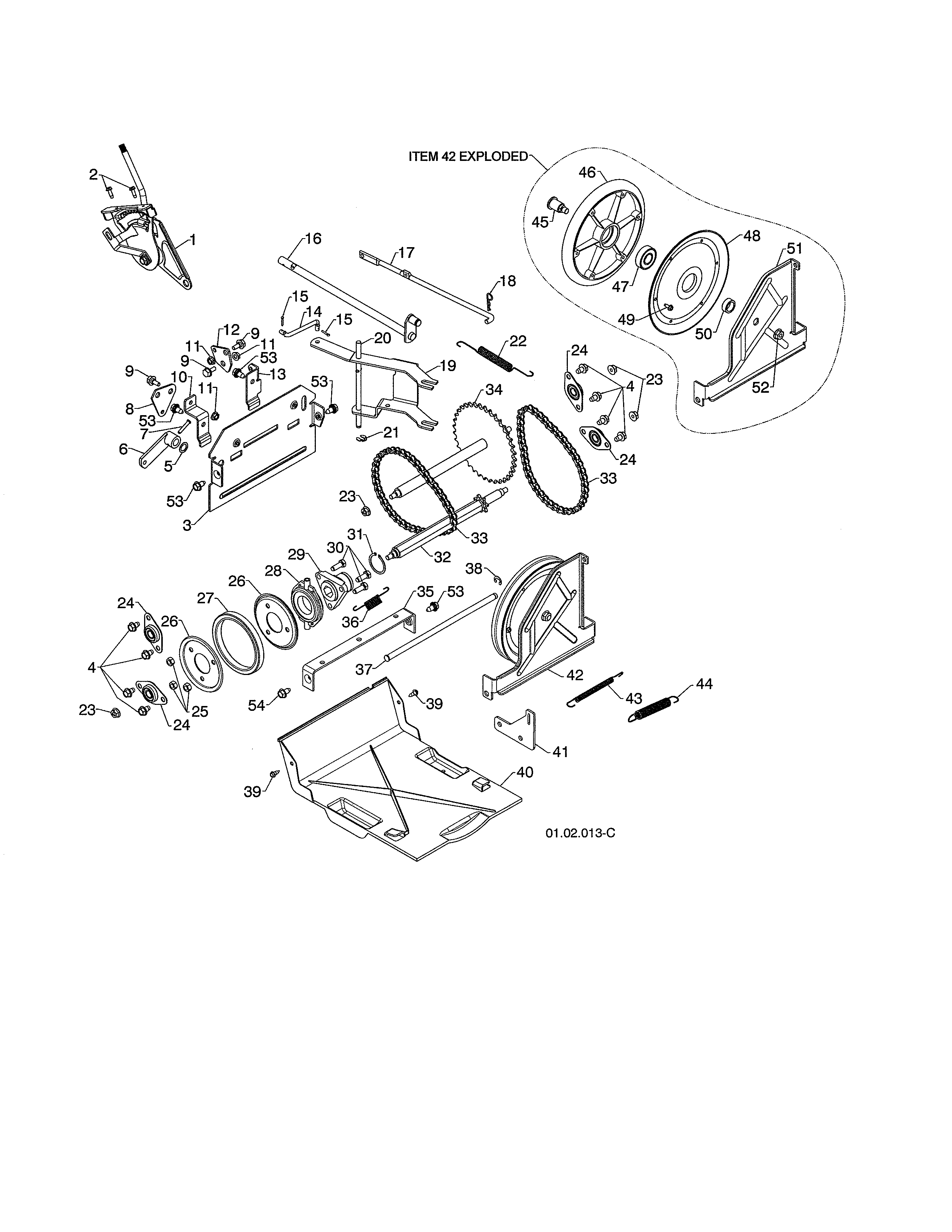 Poulan PR624ES-96198004604 drive diagram