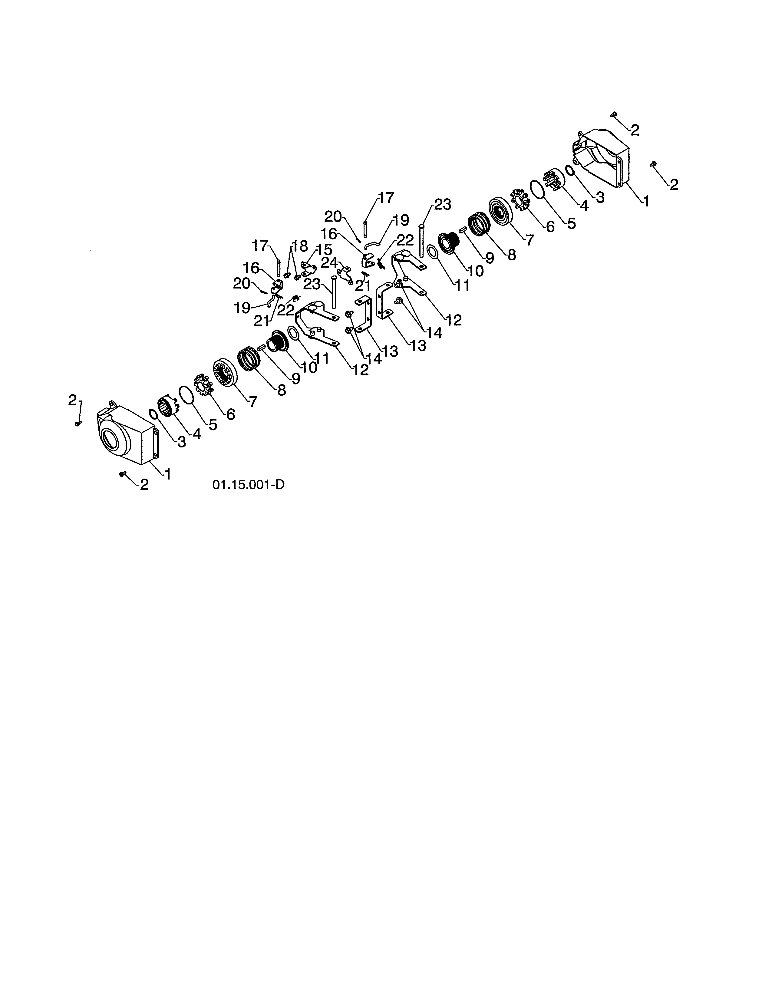 Poulan PR624ES-96198004604 steering yoke & bracket diagram