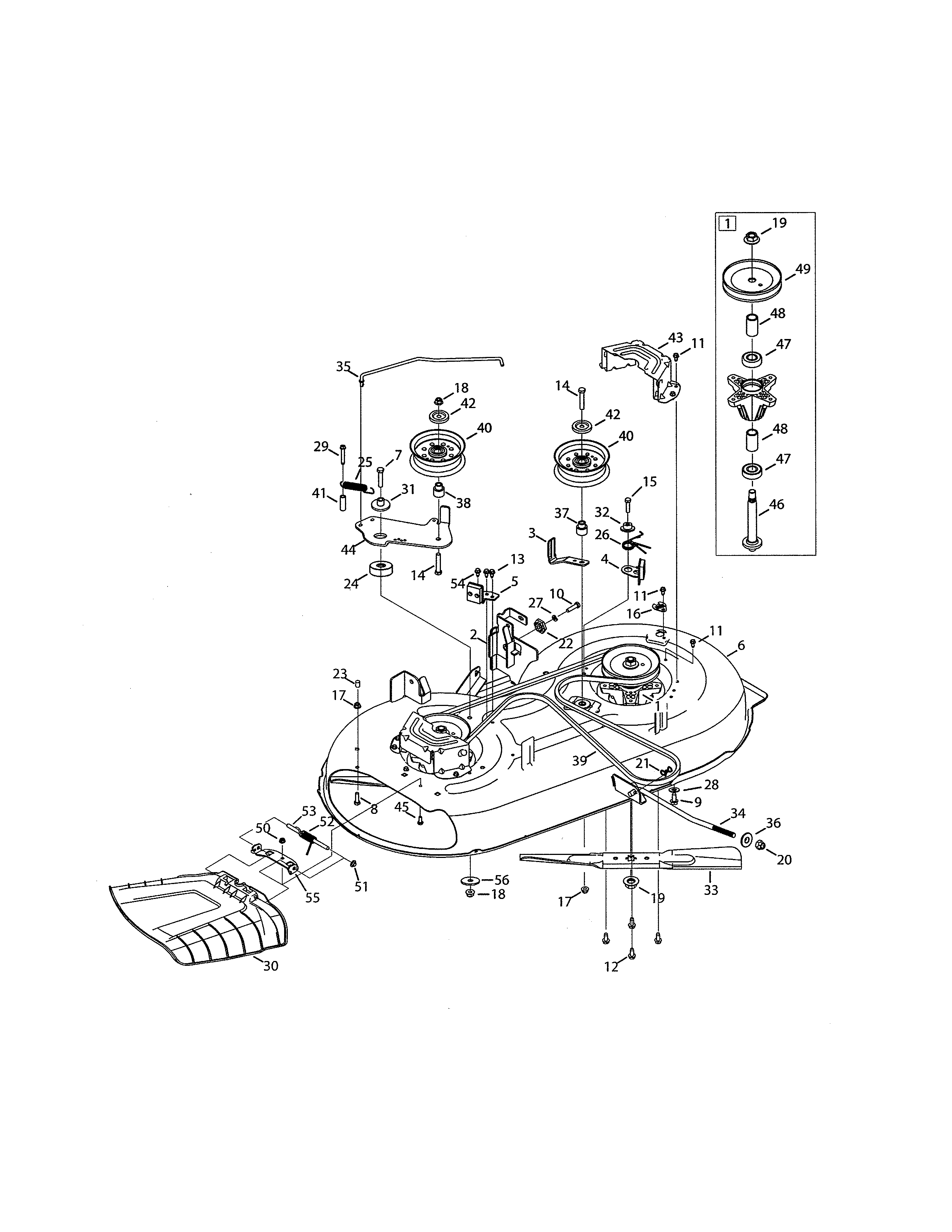 Craftsman 247255860 deck/pulley spindle diagram