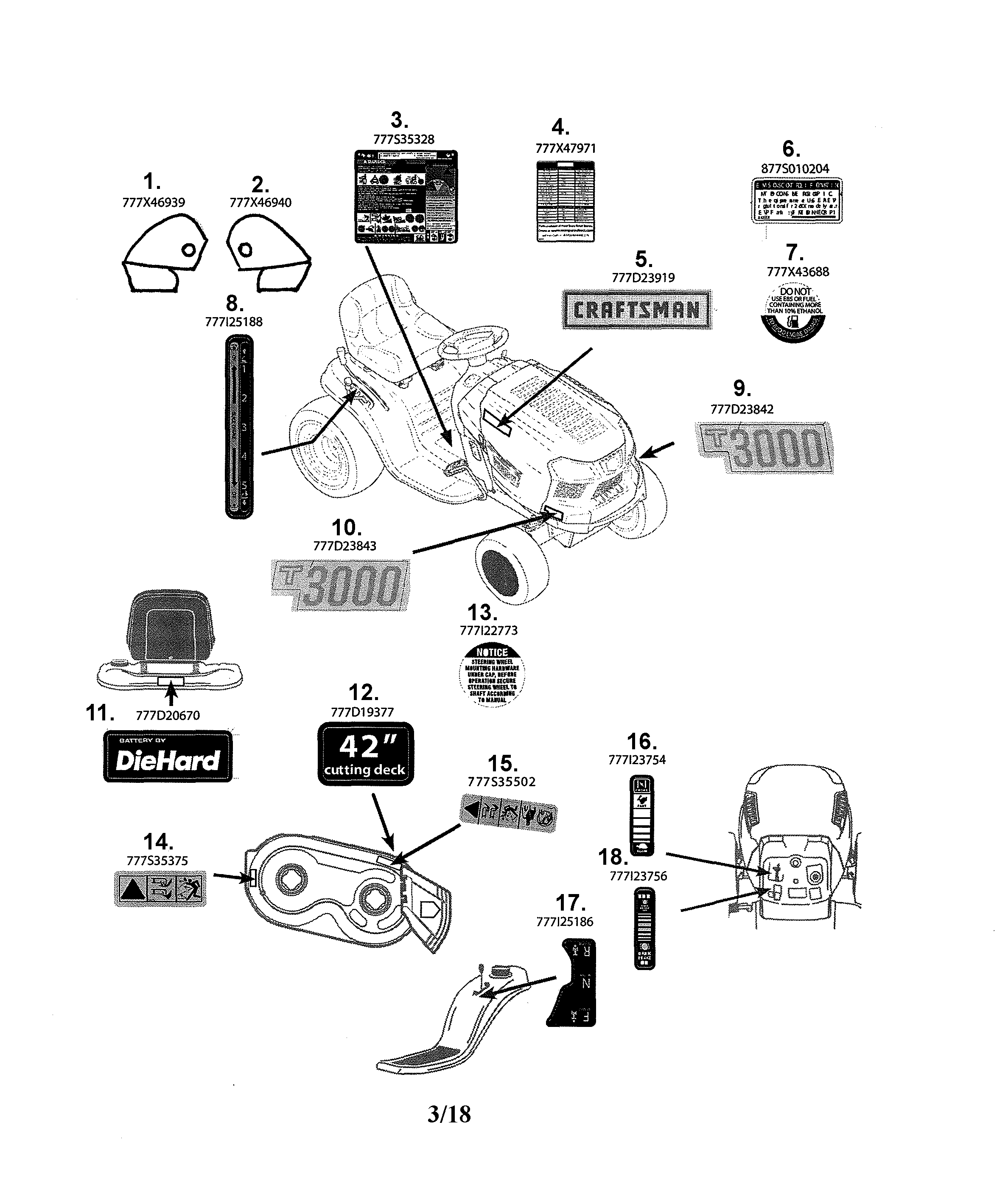 MTD 13BP78XS099 decals diagram