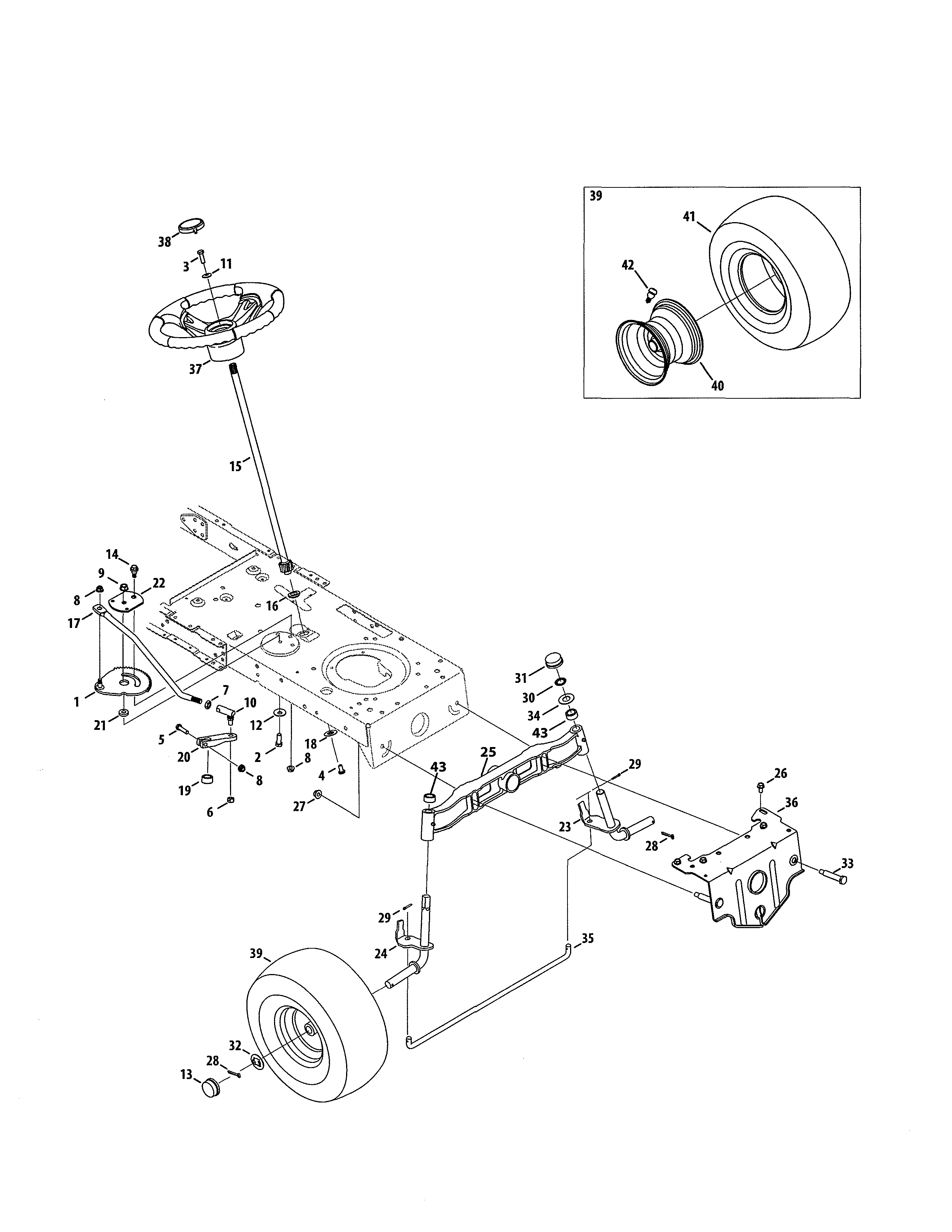 MTD 13BP78XS099 steering diagram