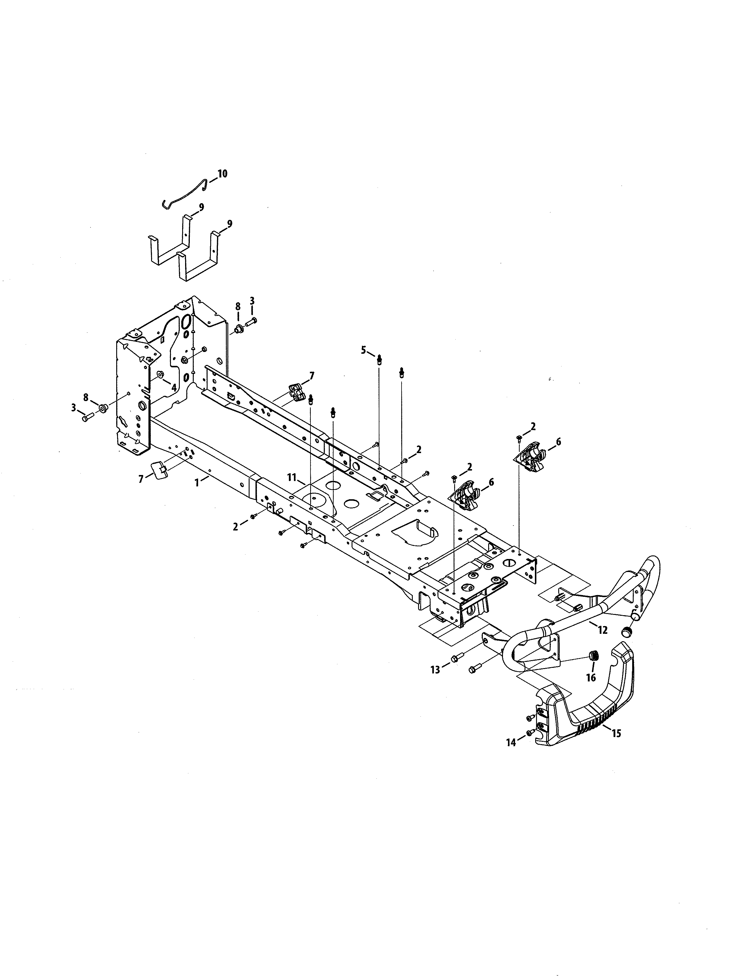 Craftsman 247270551 frame/bumper diagram