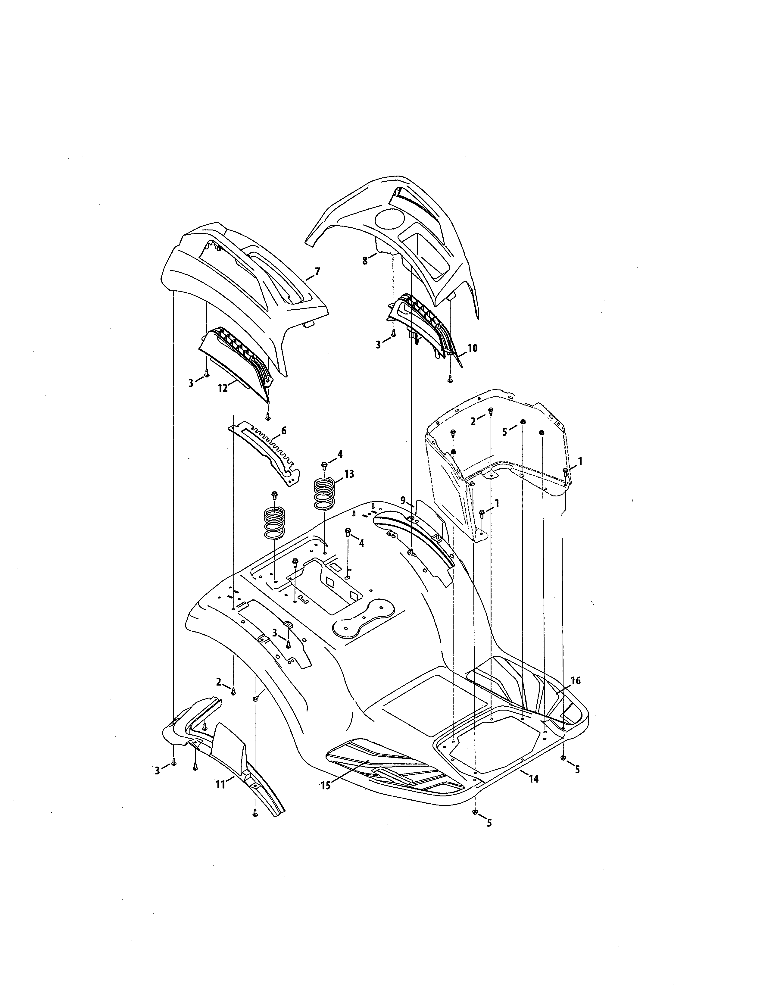 Craftsman 247270551 fender/upper cover diagram