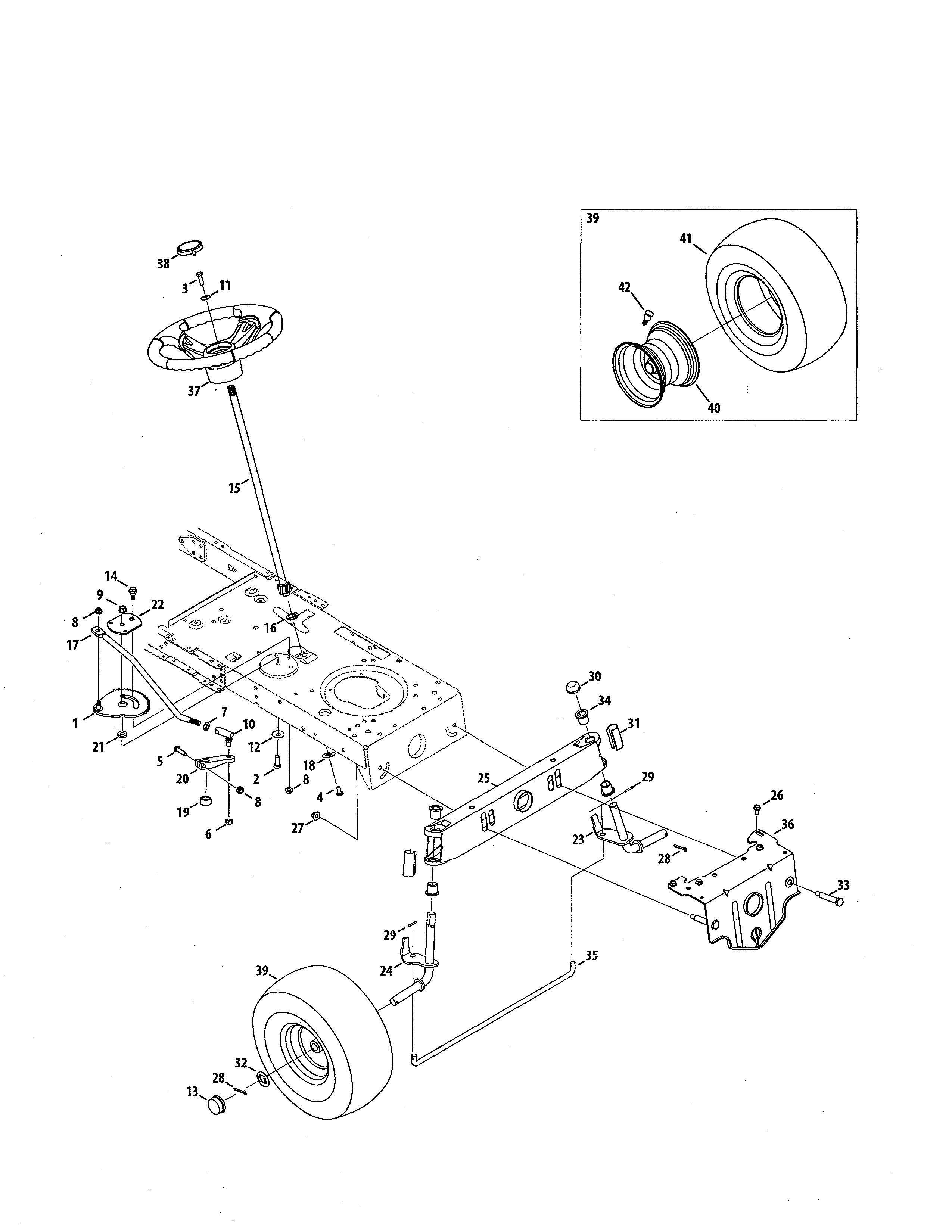 MTD 13A878XS099 steering diagram