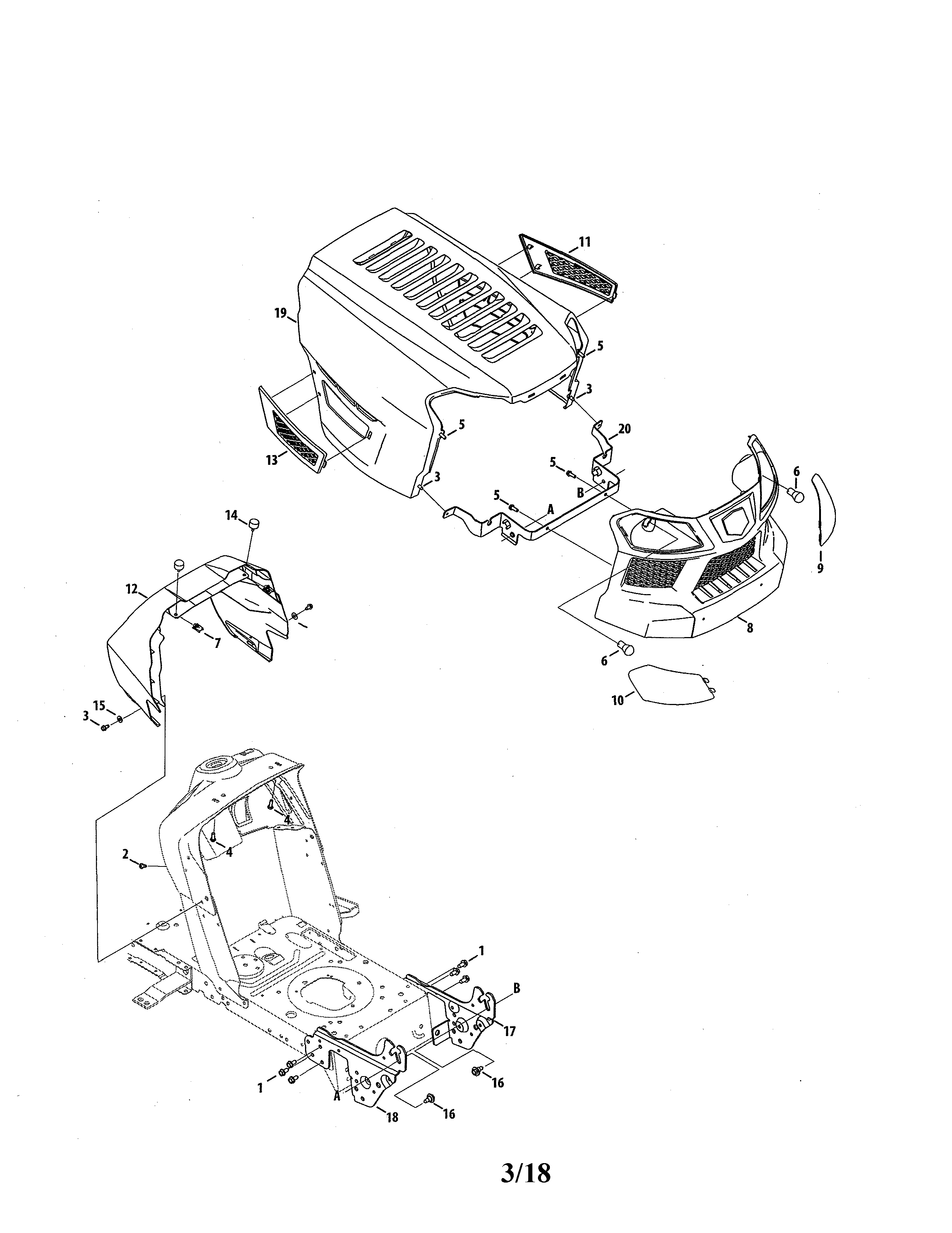 Craftsman 247273741 hood/grill diagram