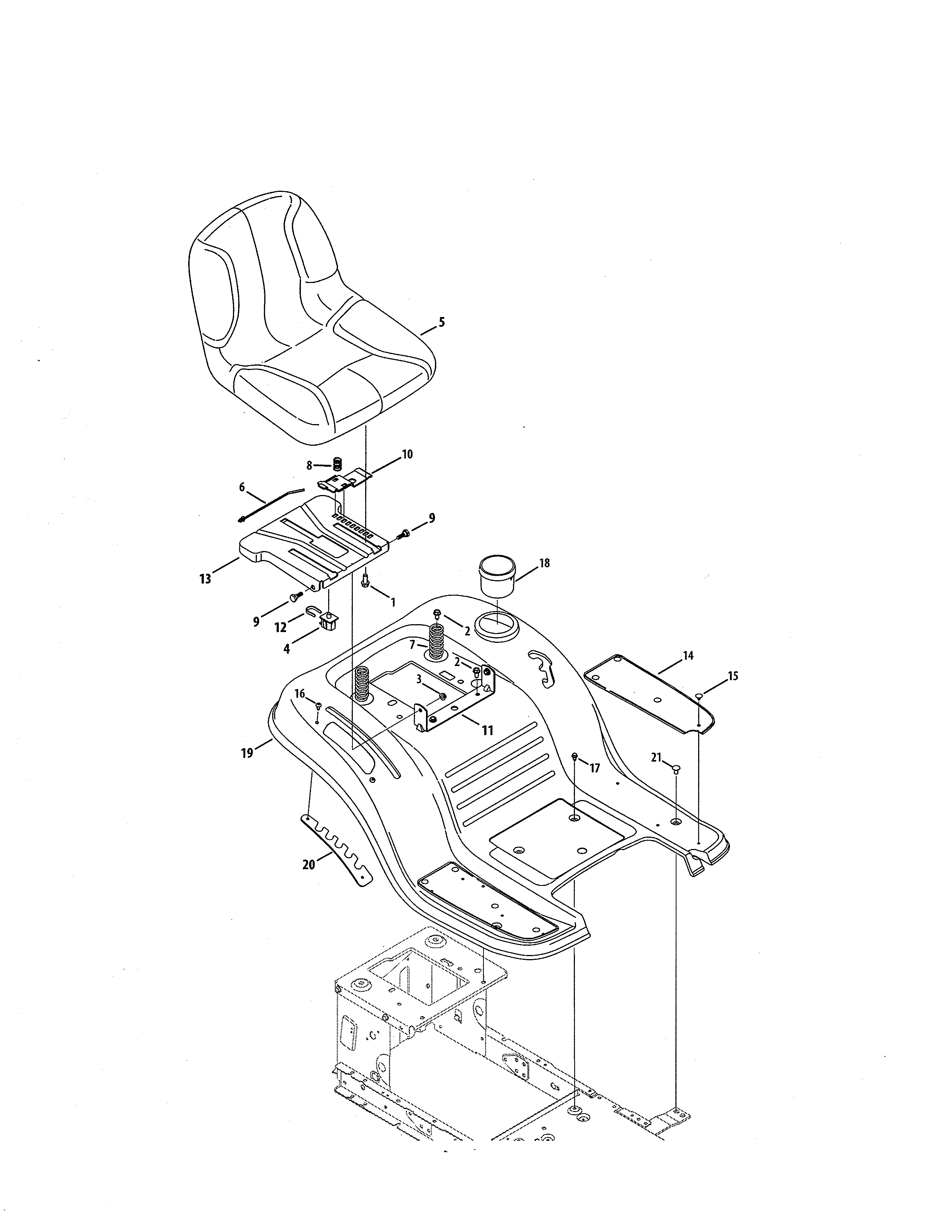 Craftsman 247273741 seat/fender diagram
