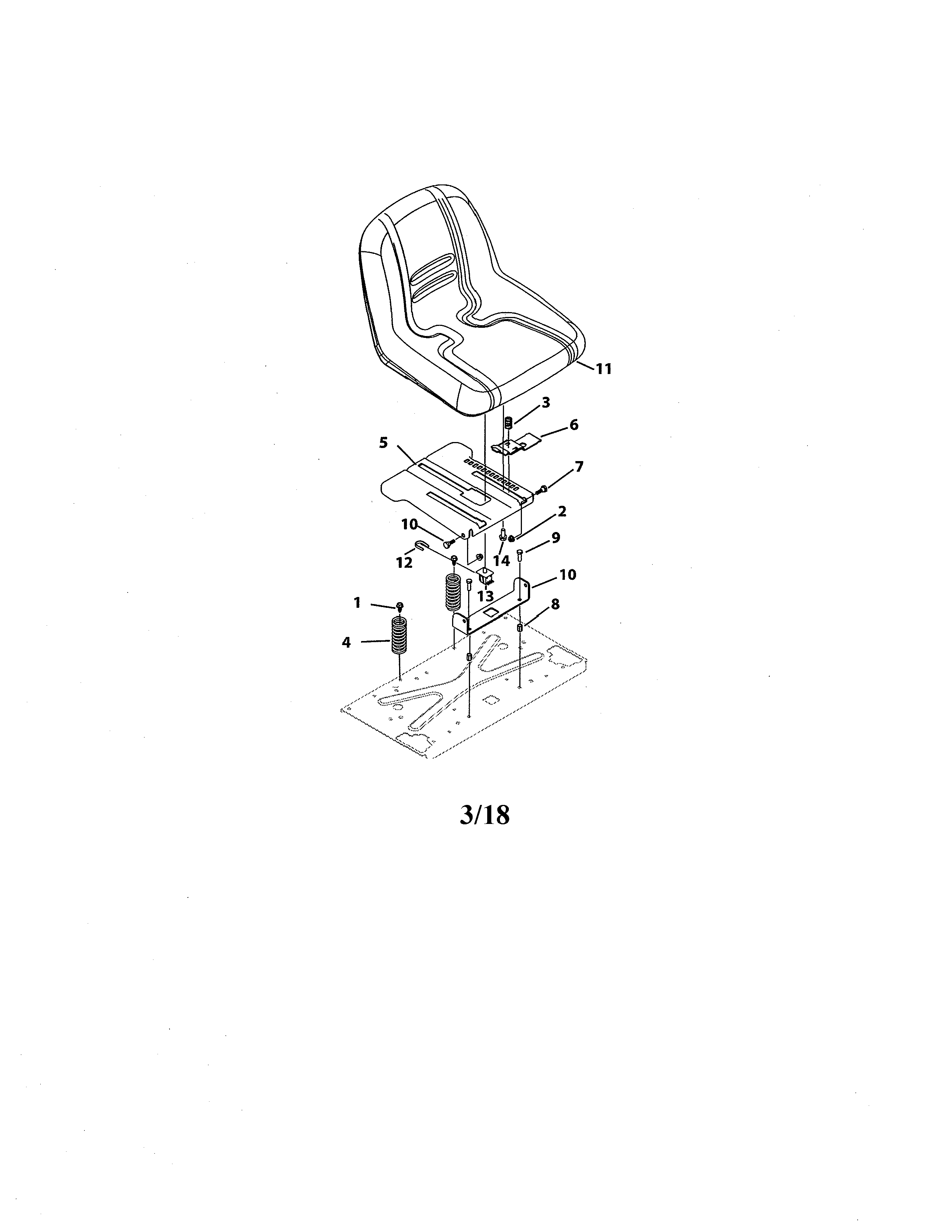 MTD 17BKCACS099 seat diagram