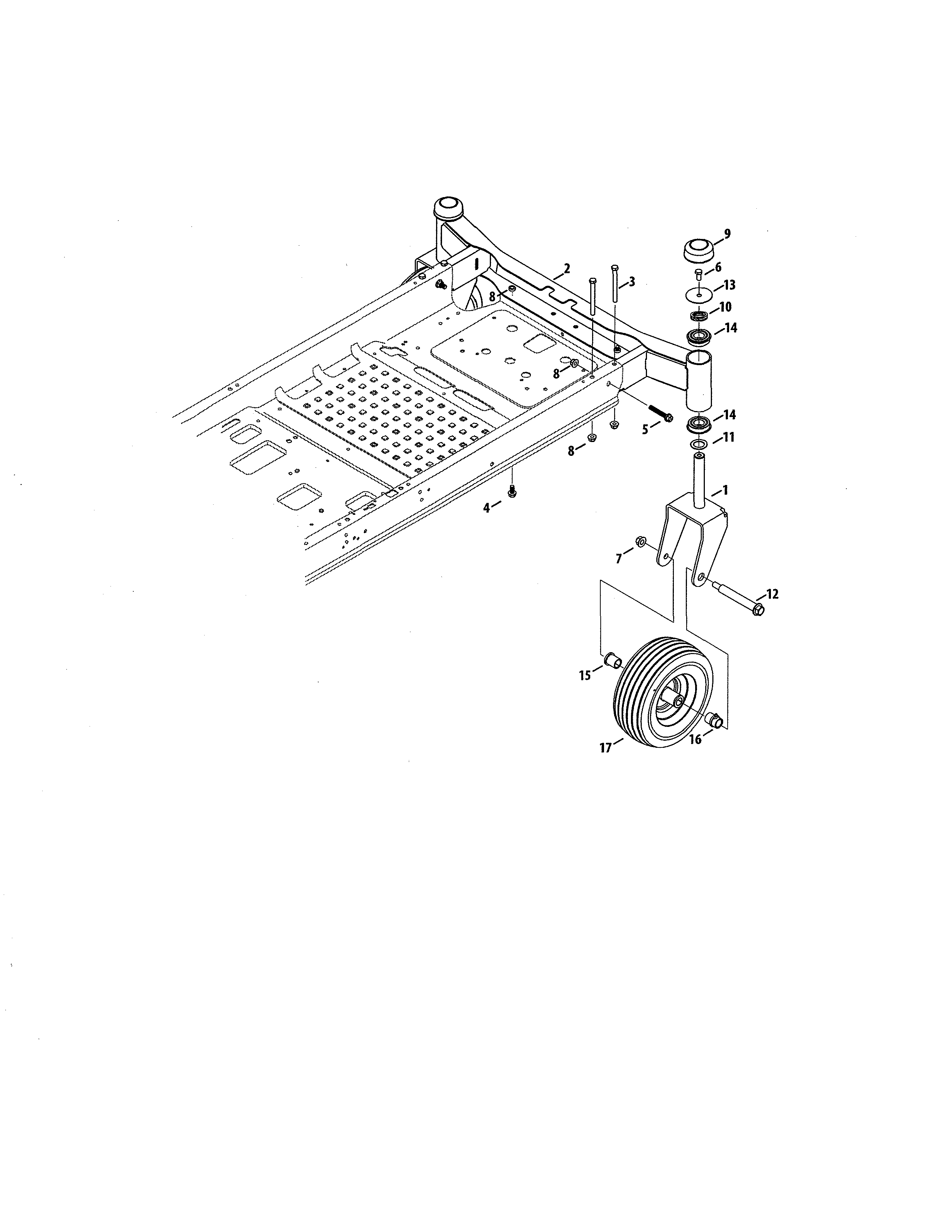 MTD 17BKCACS099 wheels diagram