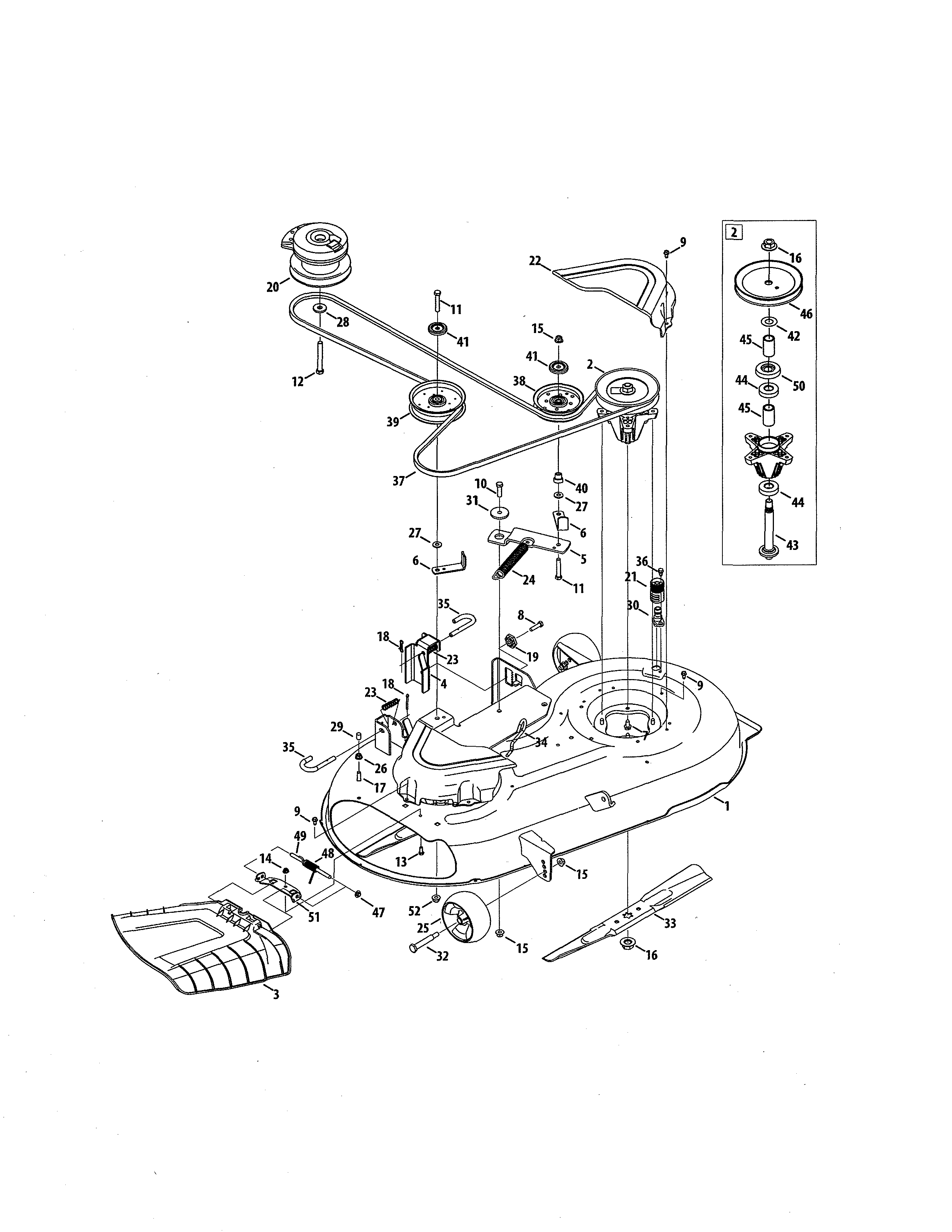 MTD 17BKCACS099 mower deck/spindle diagram