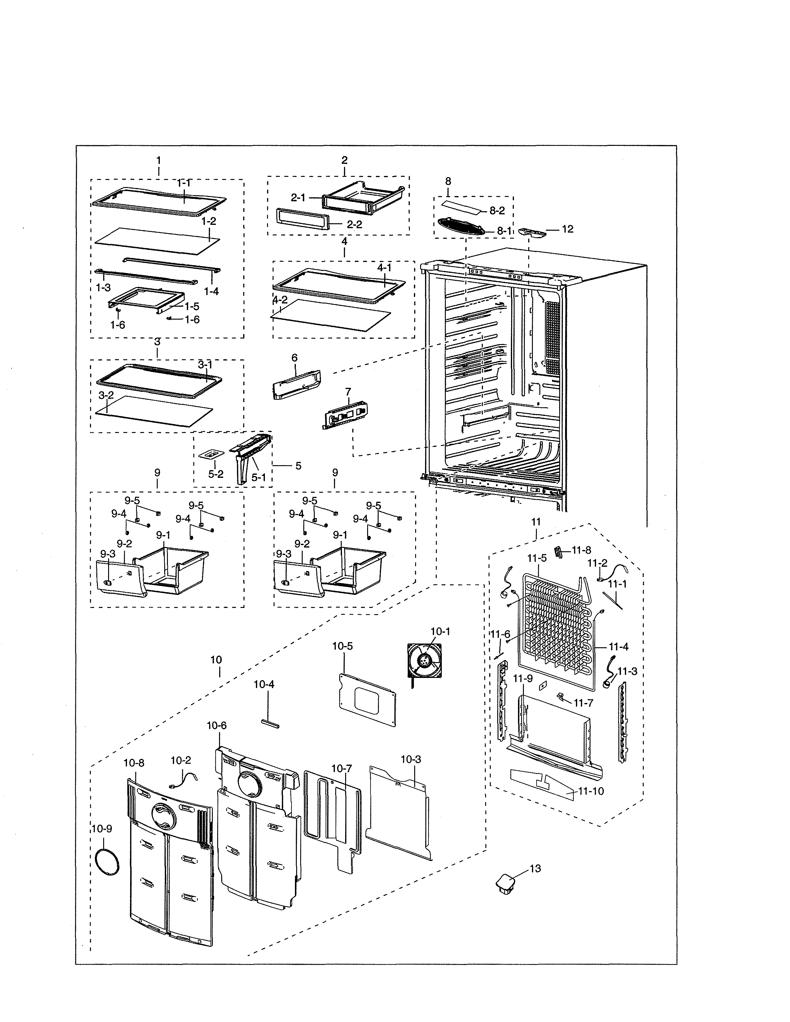 Samsung RF18HFENBSR/AA-00 fridge diagram