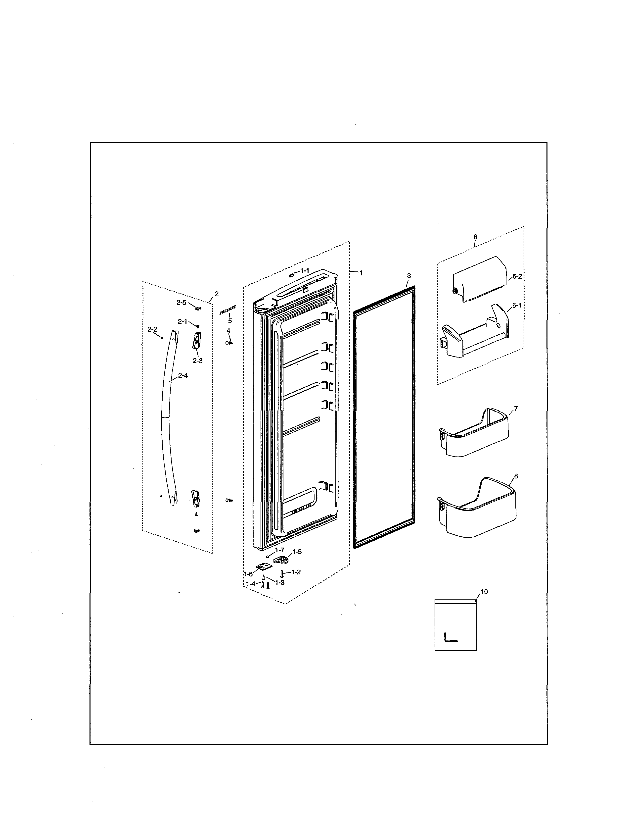 Samsung RF18HFENBSR/AA-00 fridge door right diagram