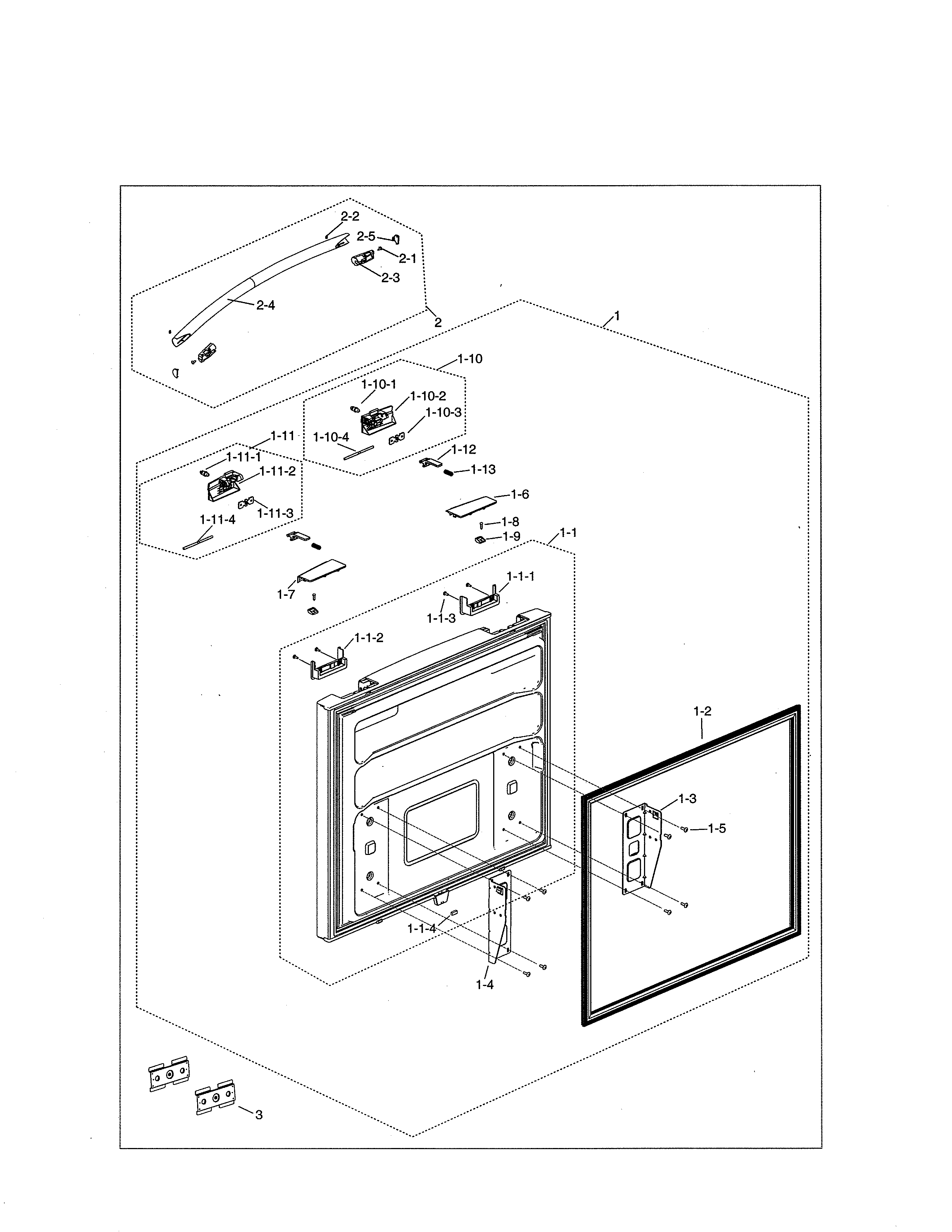 Samsung RF18HFENBSR/AA-00 freezer door diagram