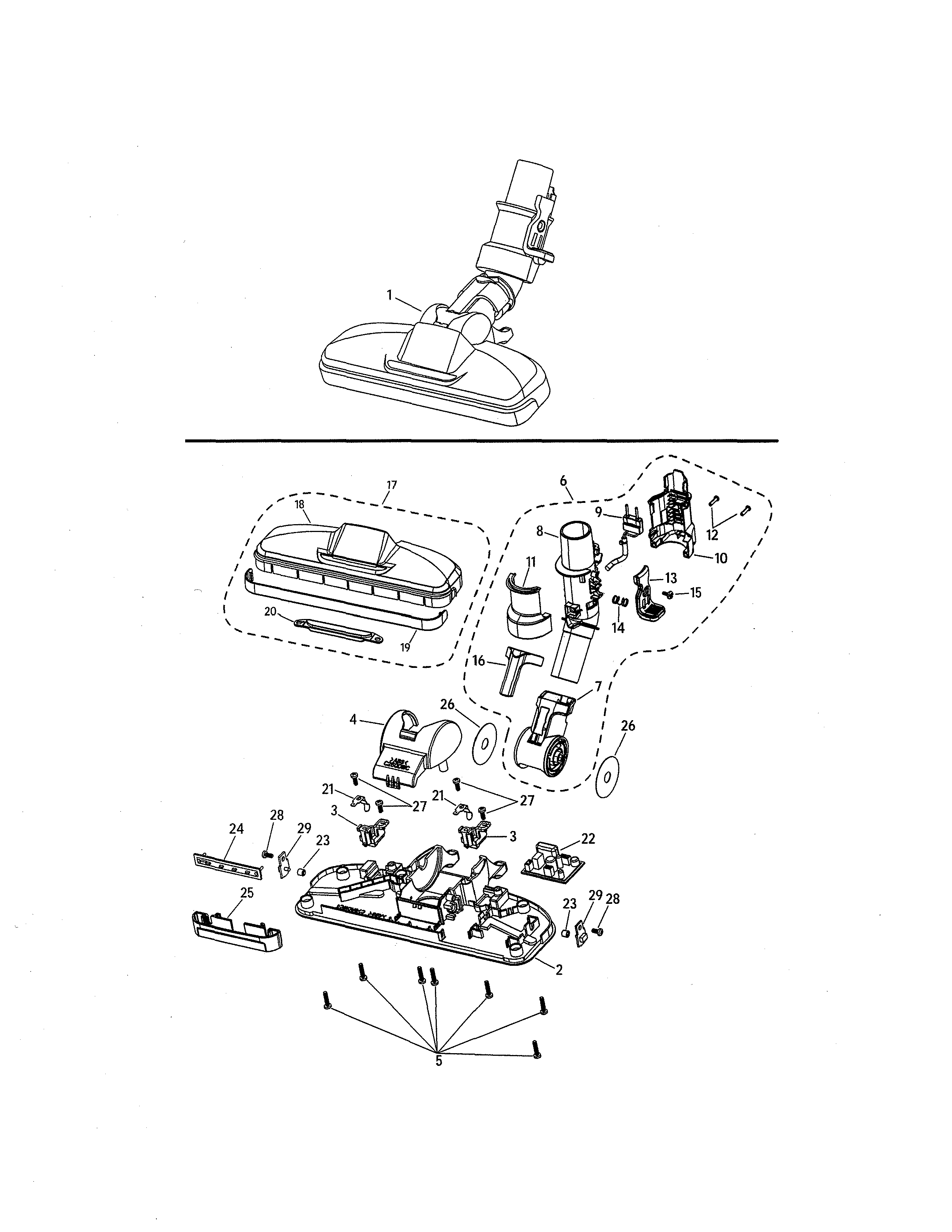 Kenmore Elite 12521814610 floor brush diagram