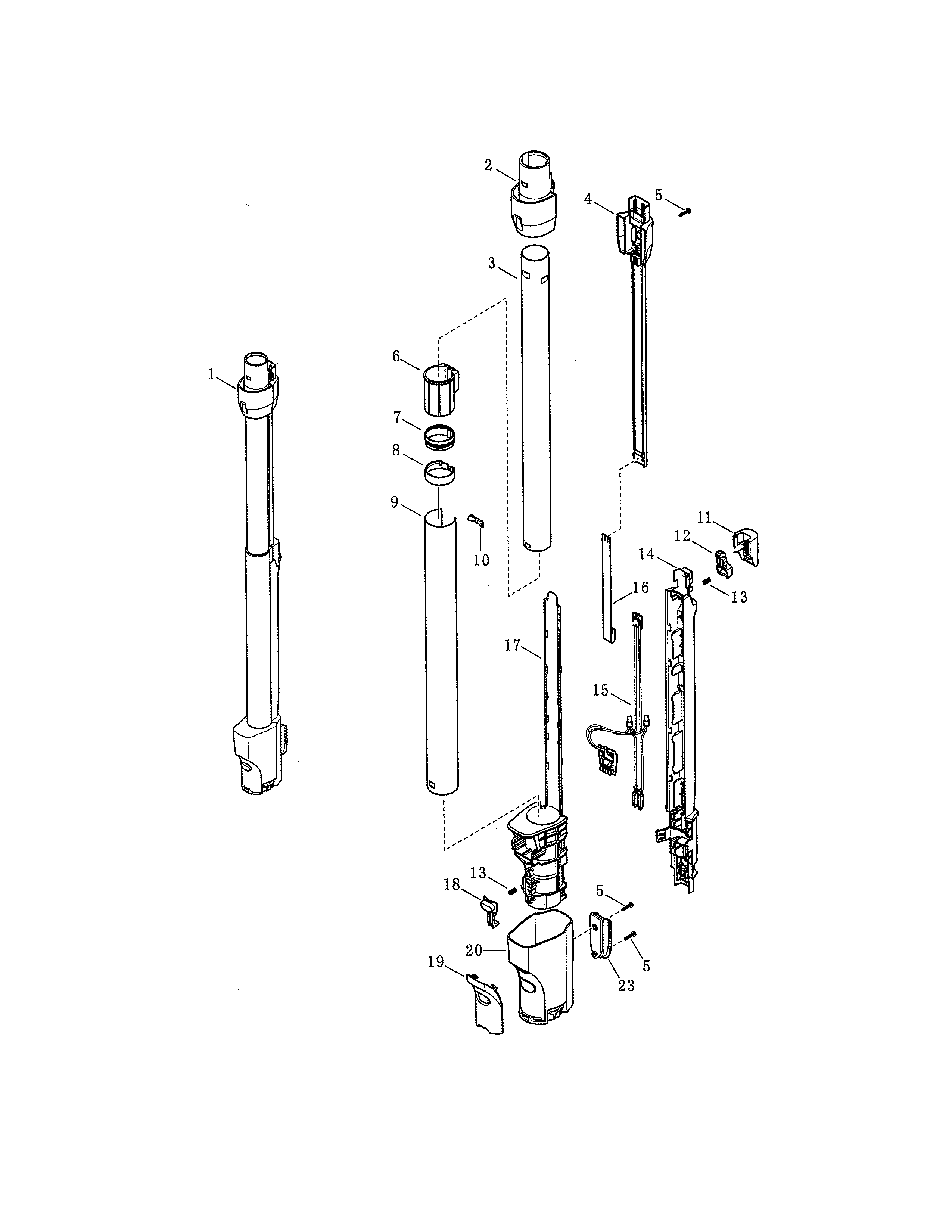 Kenmore Elite 12521814610 telescoping wand diagram