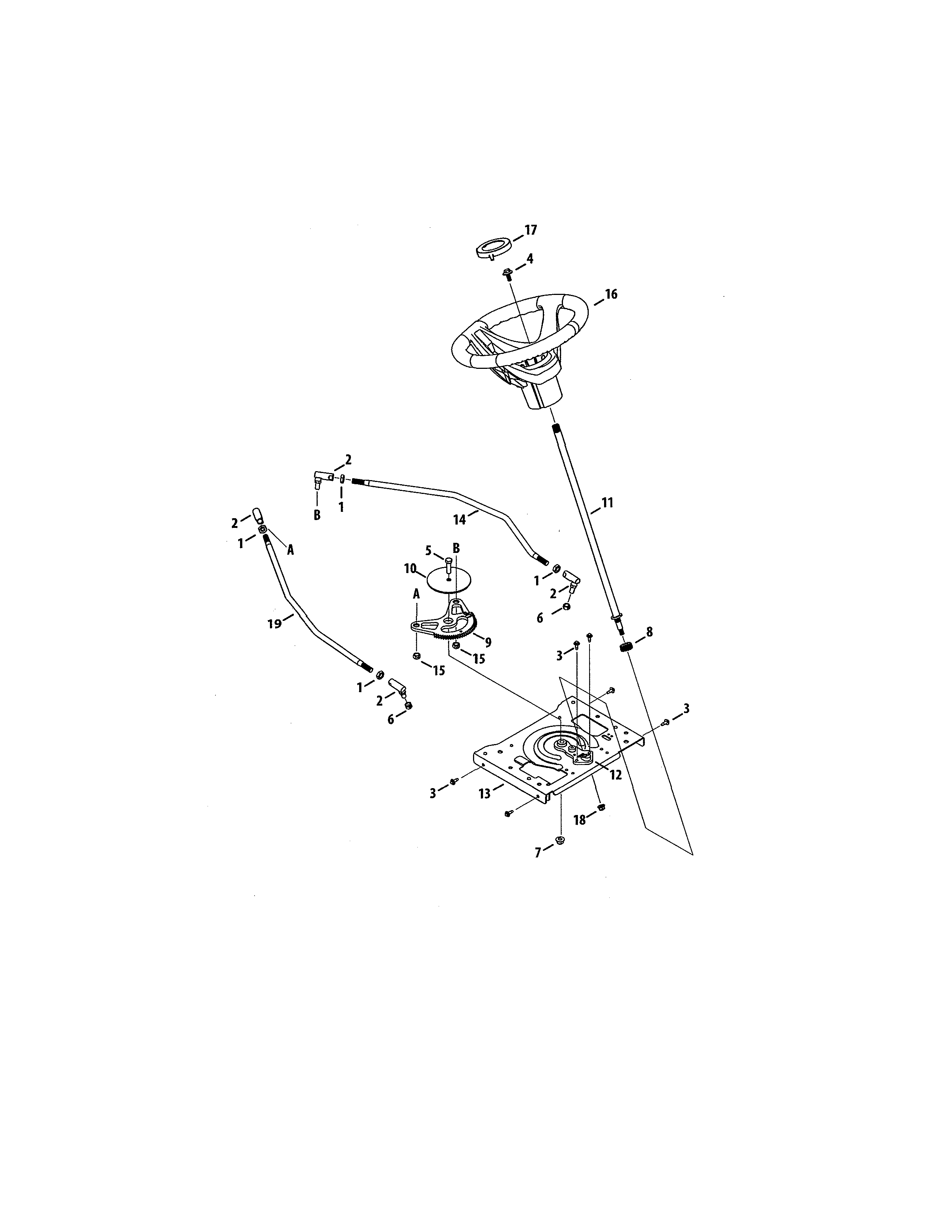 MTD 13ATA1ZT099 steering diagram