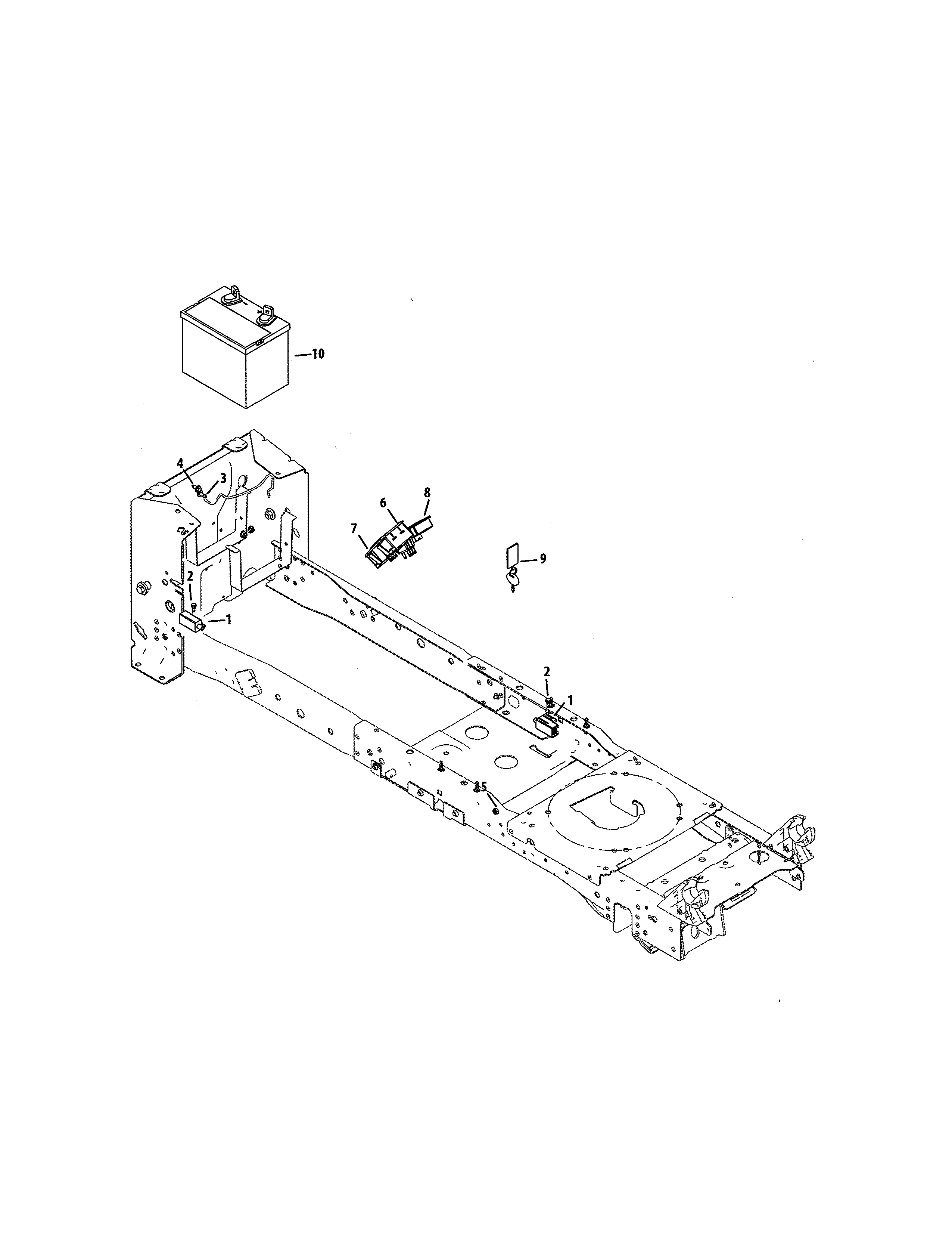 MTD 13ATA1ZT099 battery/ignition switch module diagram
