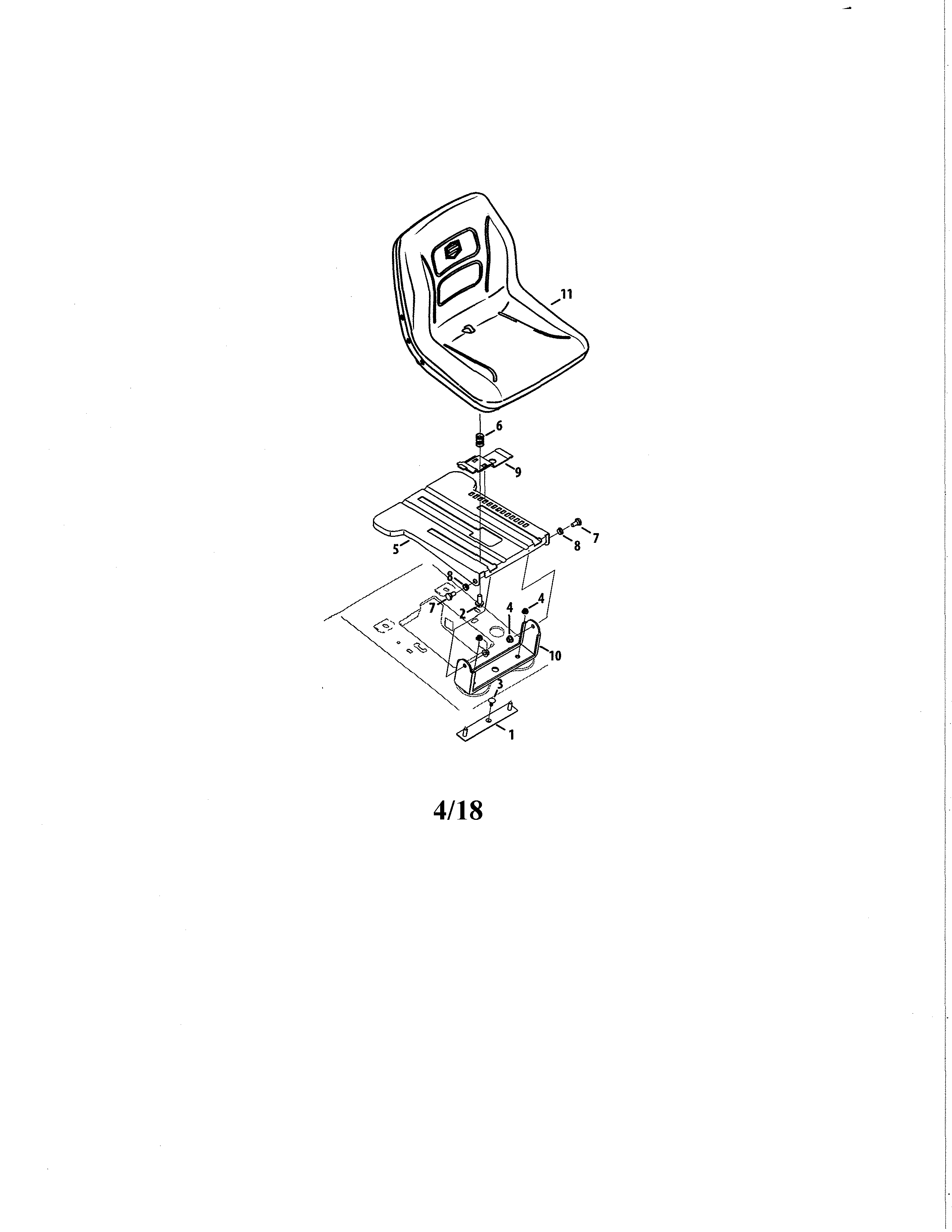 MTD 13AAA1ZW099 seat diagram
