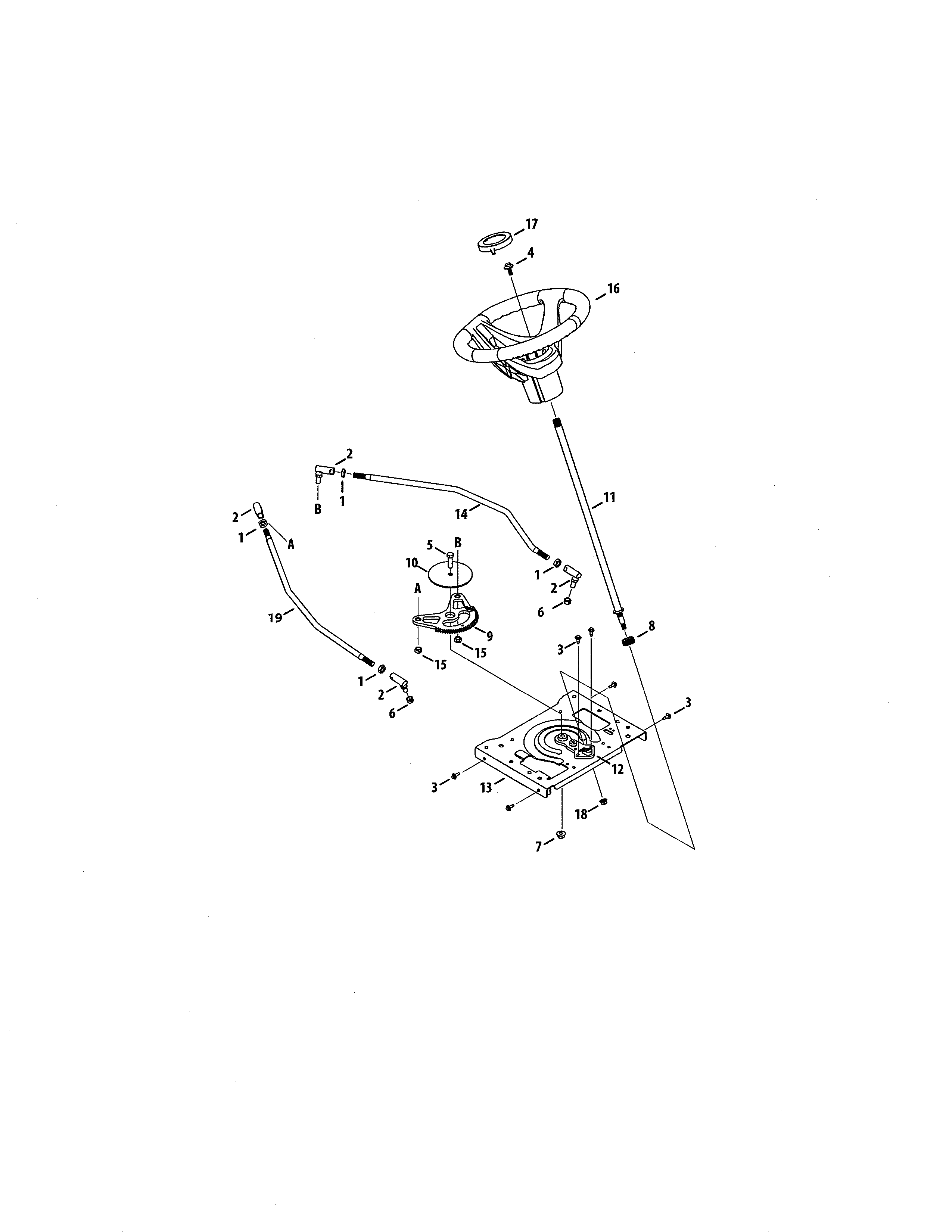 MTD 13AAA1ZW099 steering diagram