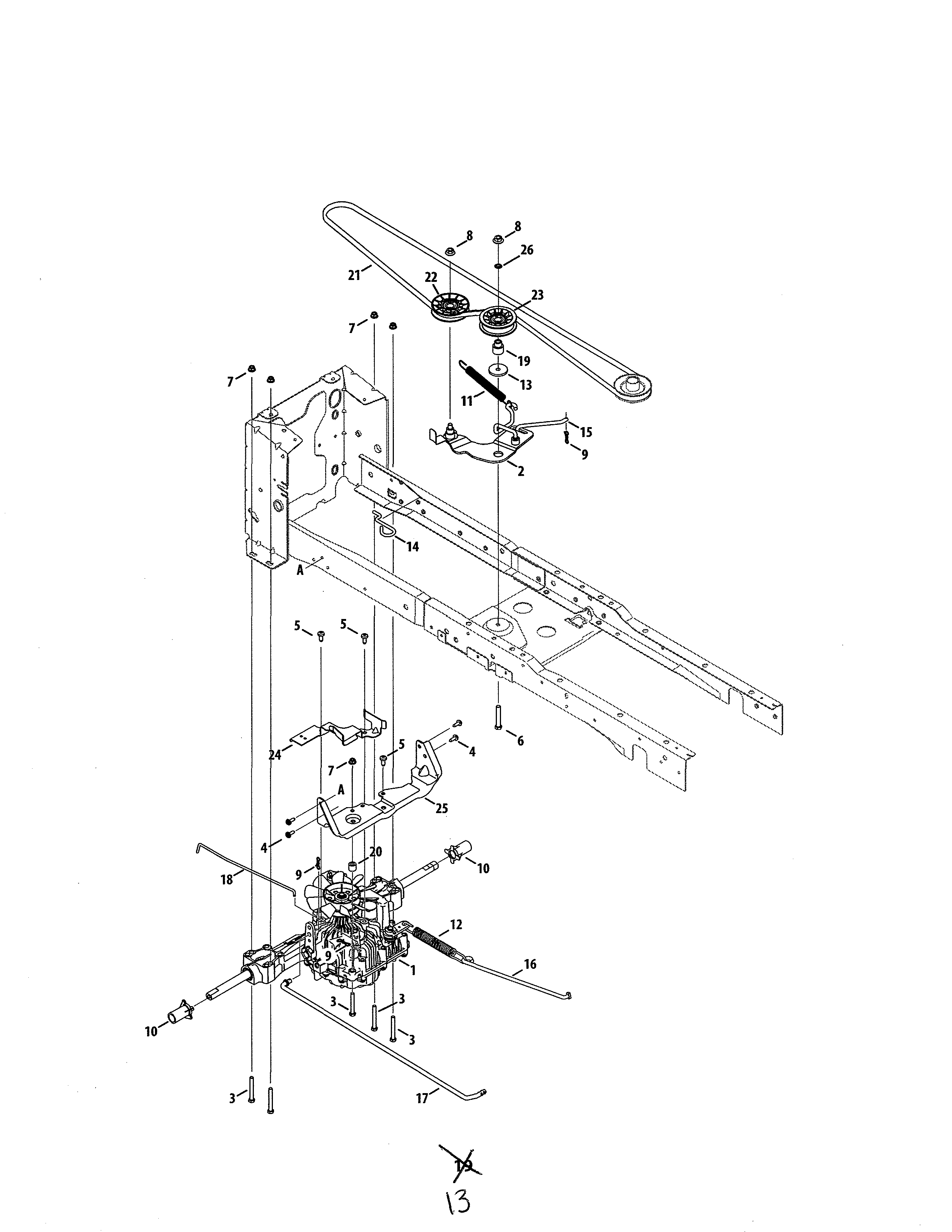 MTD 13AAA1ZW099 transmission diagram